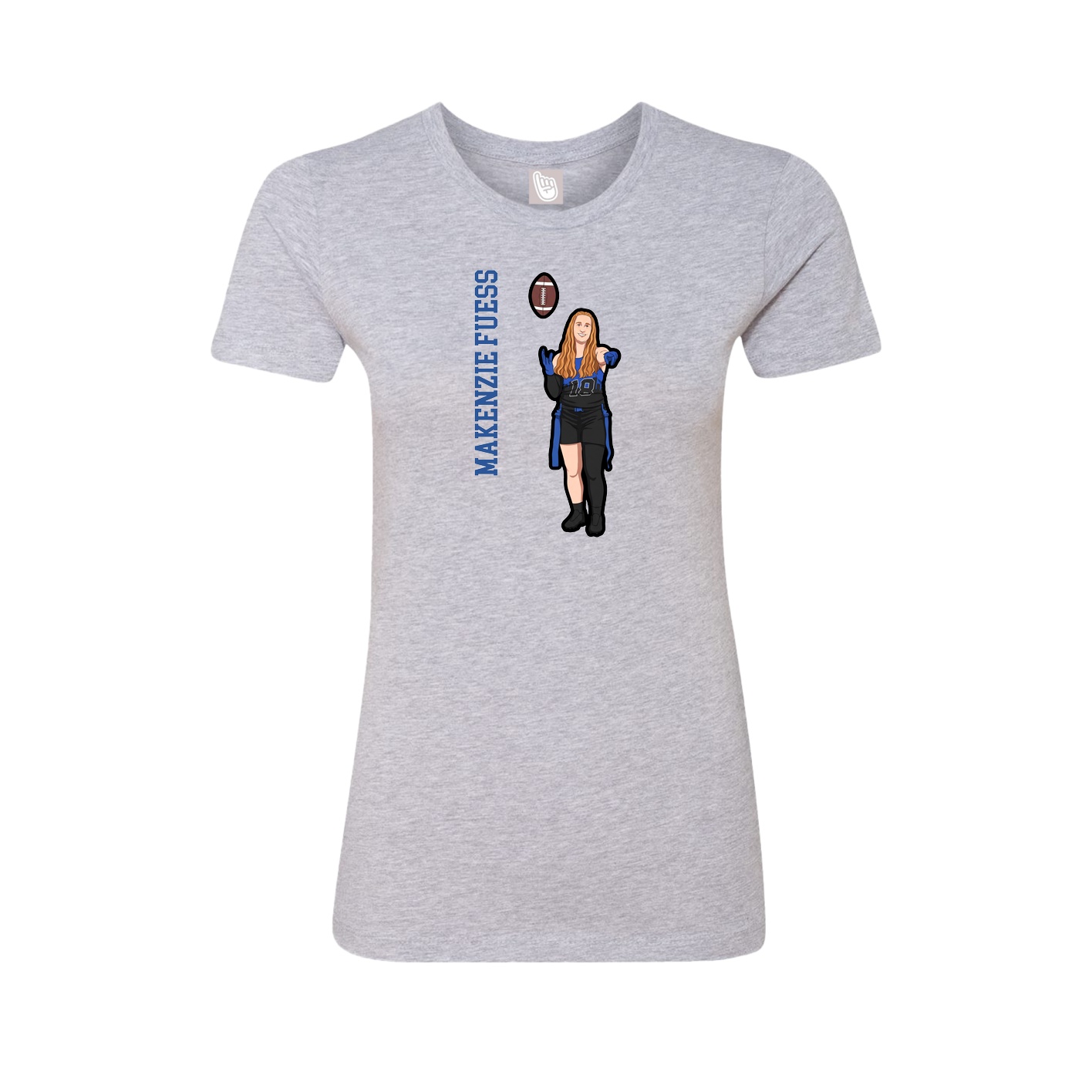 Womens Tee — Name Vertical in Grey