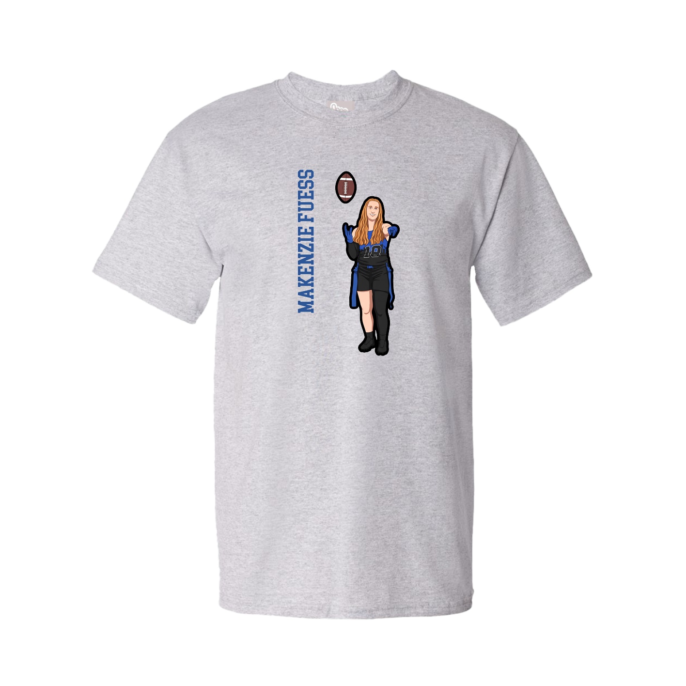 Youth Tee — Name Vertical in Grey