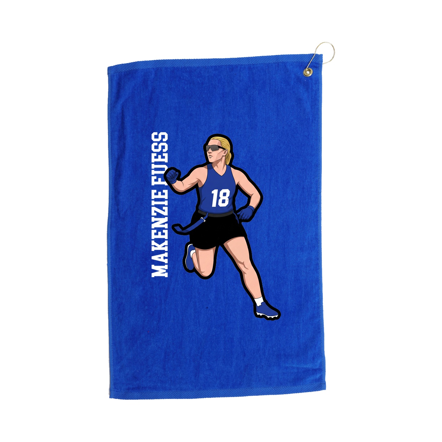 Golf Towel — Name Vertical in Royal