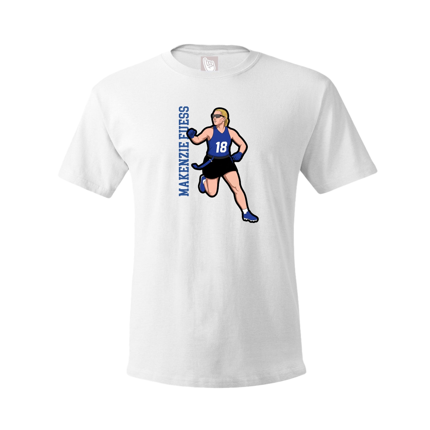 Youth Tee — Name Vertical in White