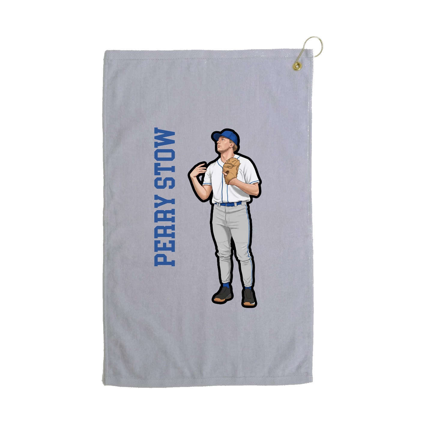 Golf Towel — Name Vertical in Grey