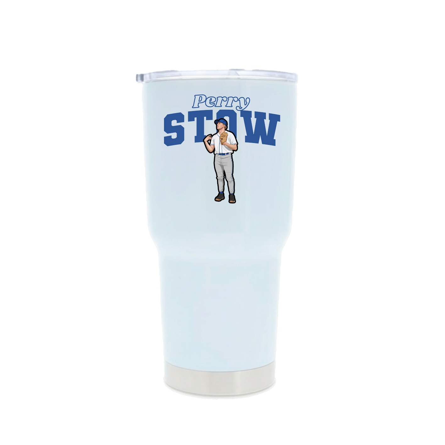 30oz Stainless Steel Tumbler — Name Arch in White