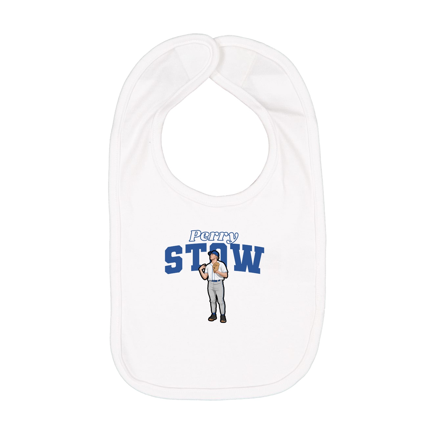Infant Bib — Name Arch in White