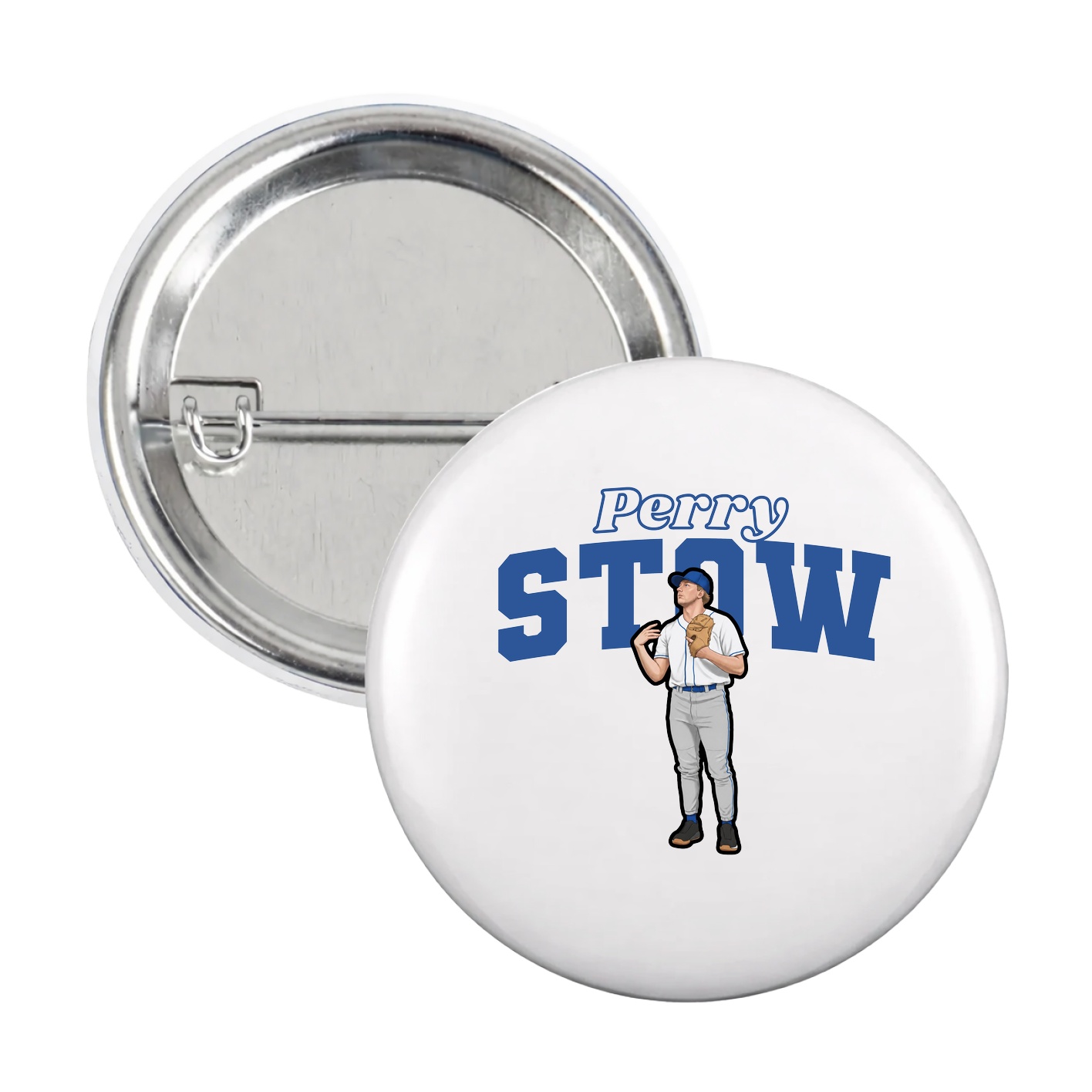 Game Day Button — Name Arch in White