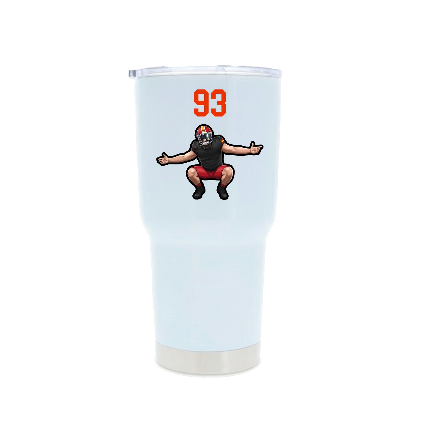 30oz Stainless Steel Tumbler — Number Top in White