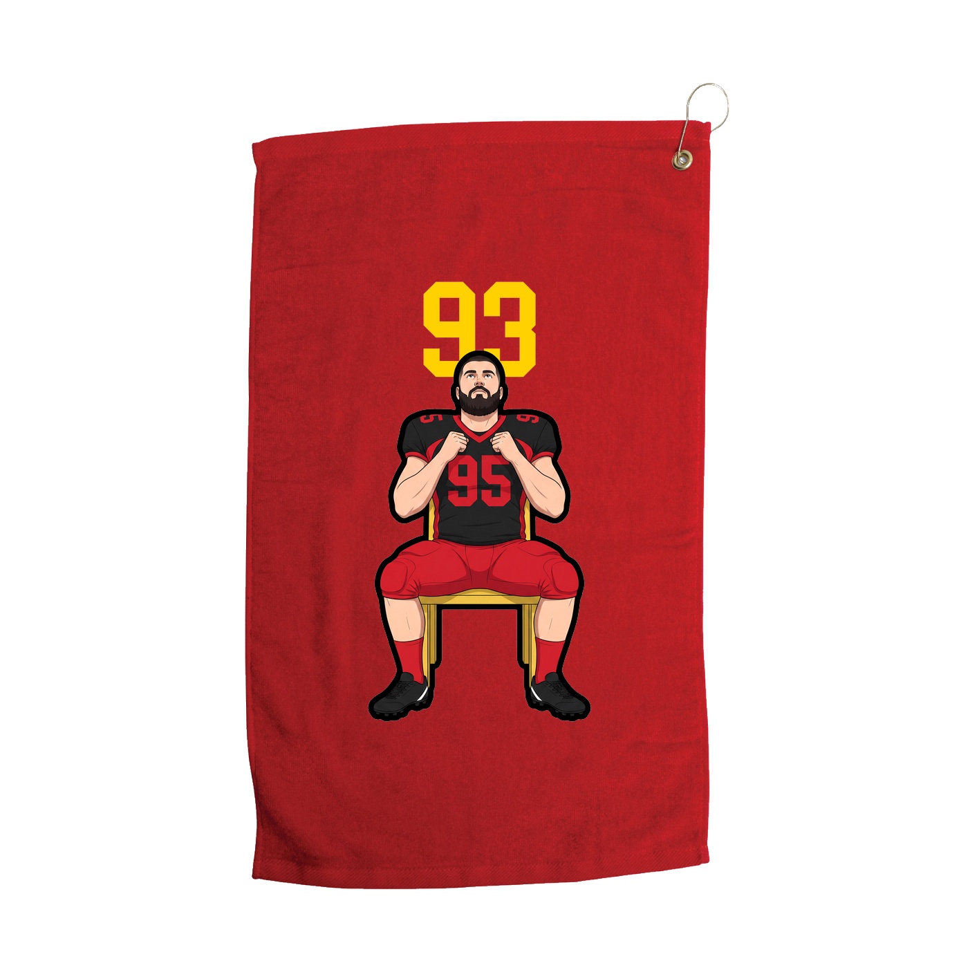 Golf Towel — Number Top in Red