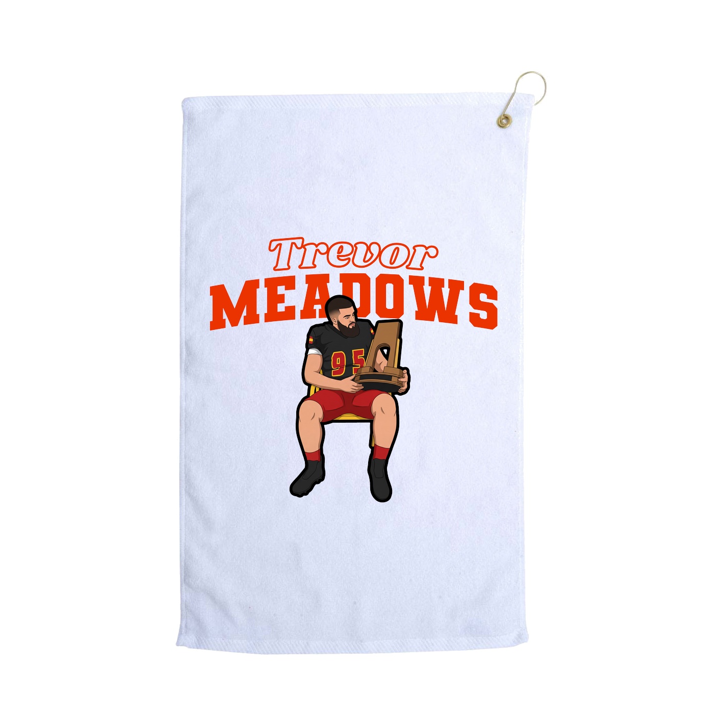 Golf Towel — Name Arch in White