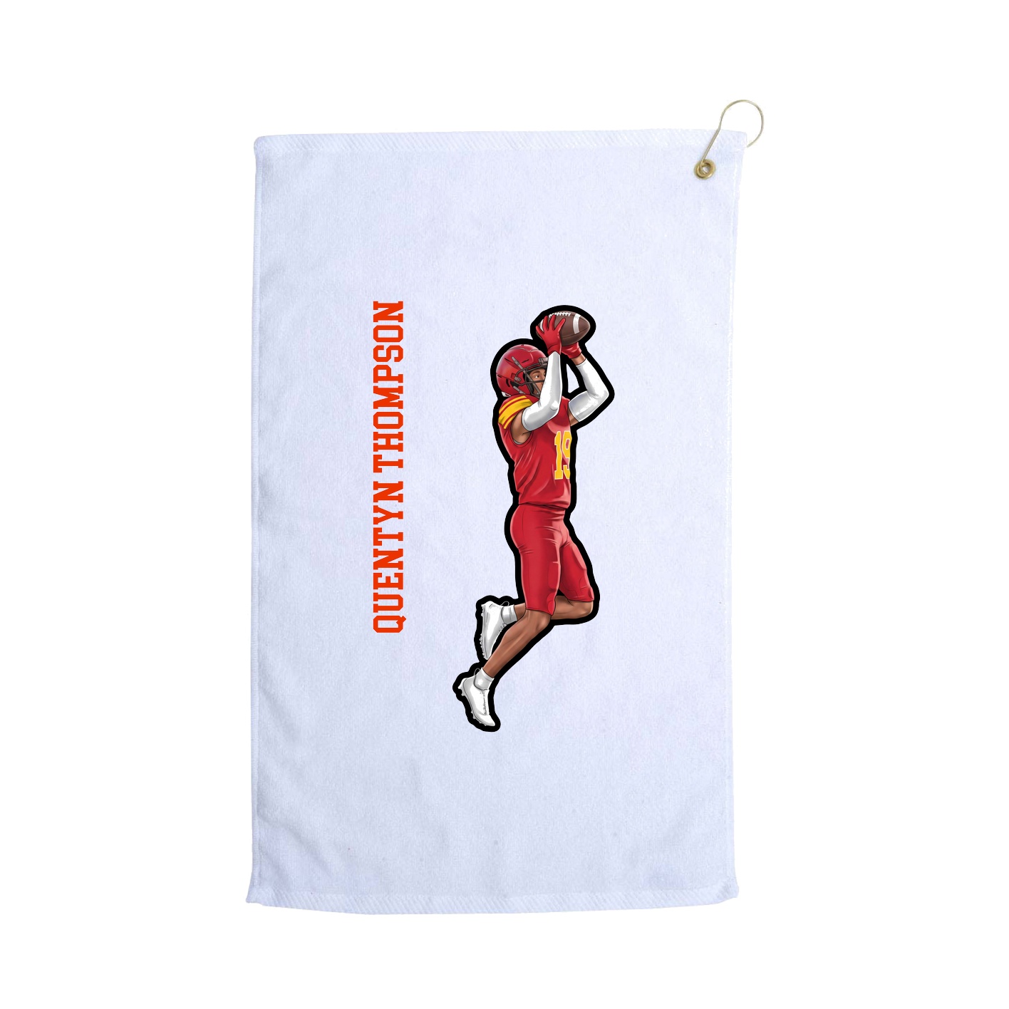 Golf Towel — Name Vertical in White