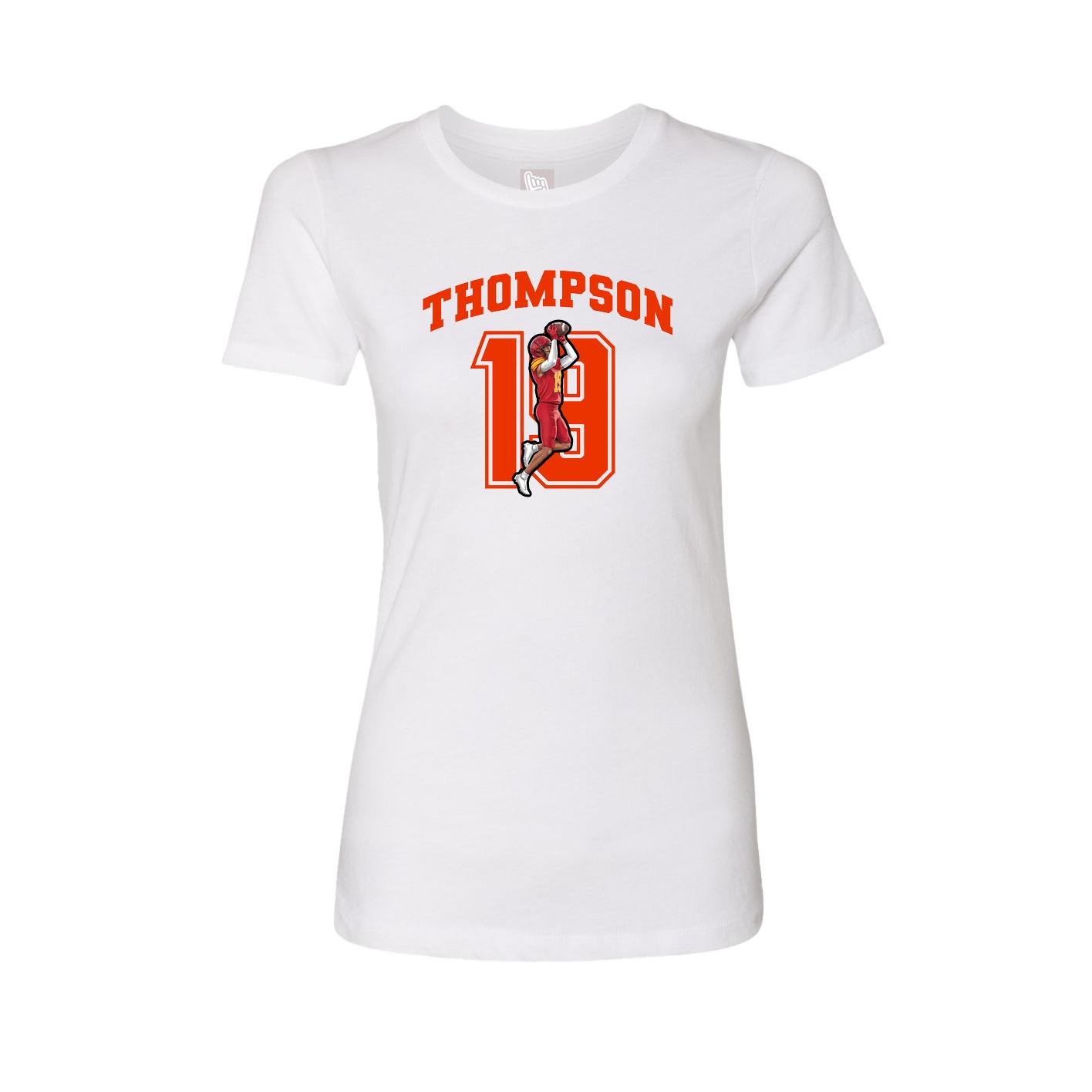 Fitted Women's Tee — Number in White