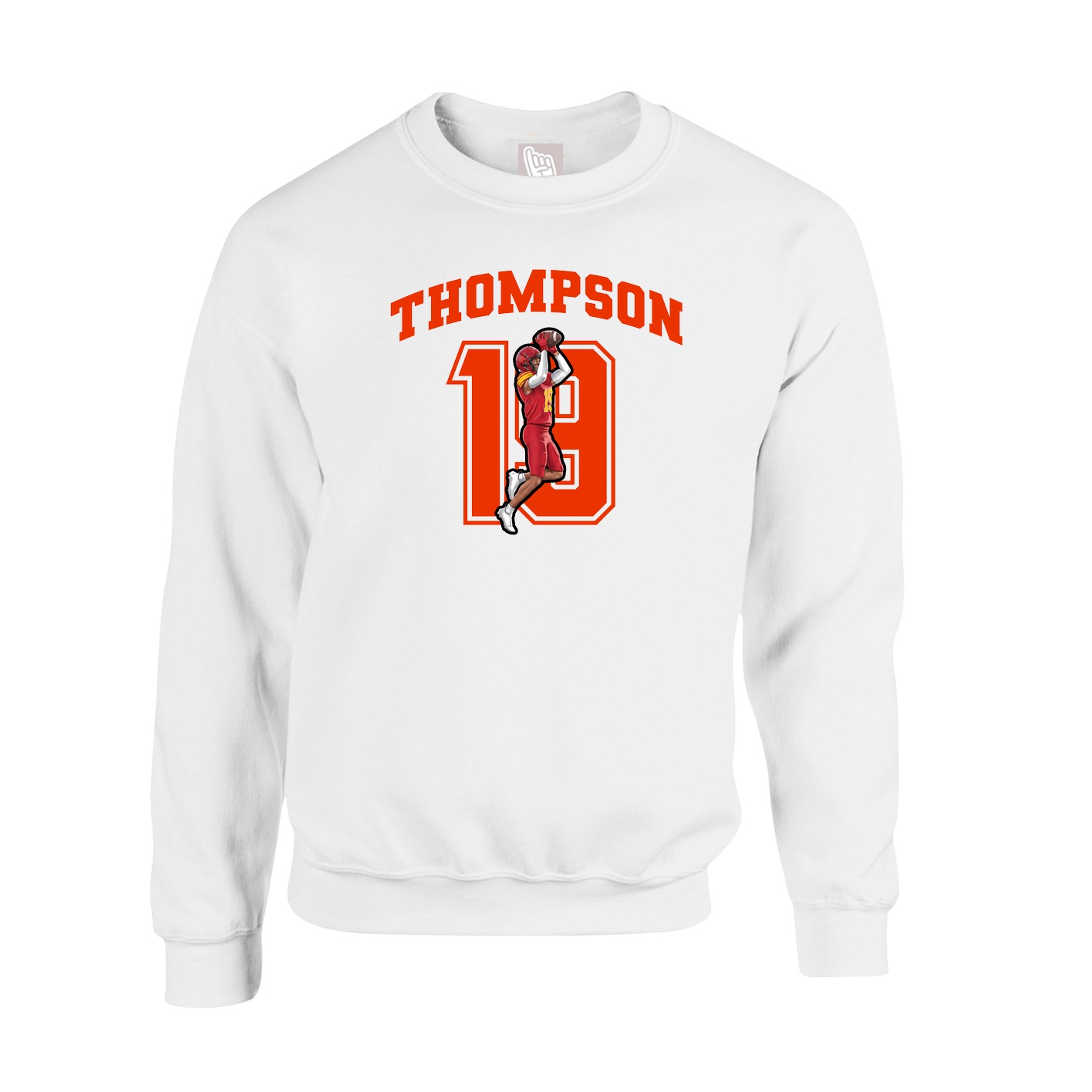 Fleece Crew — Number in White