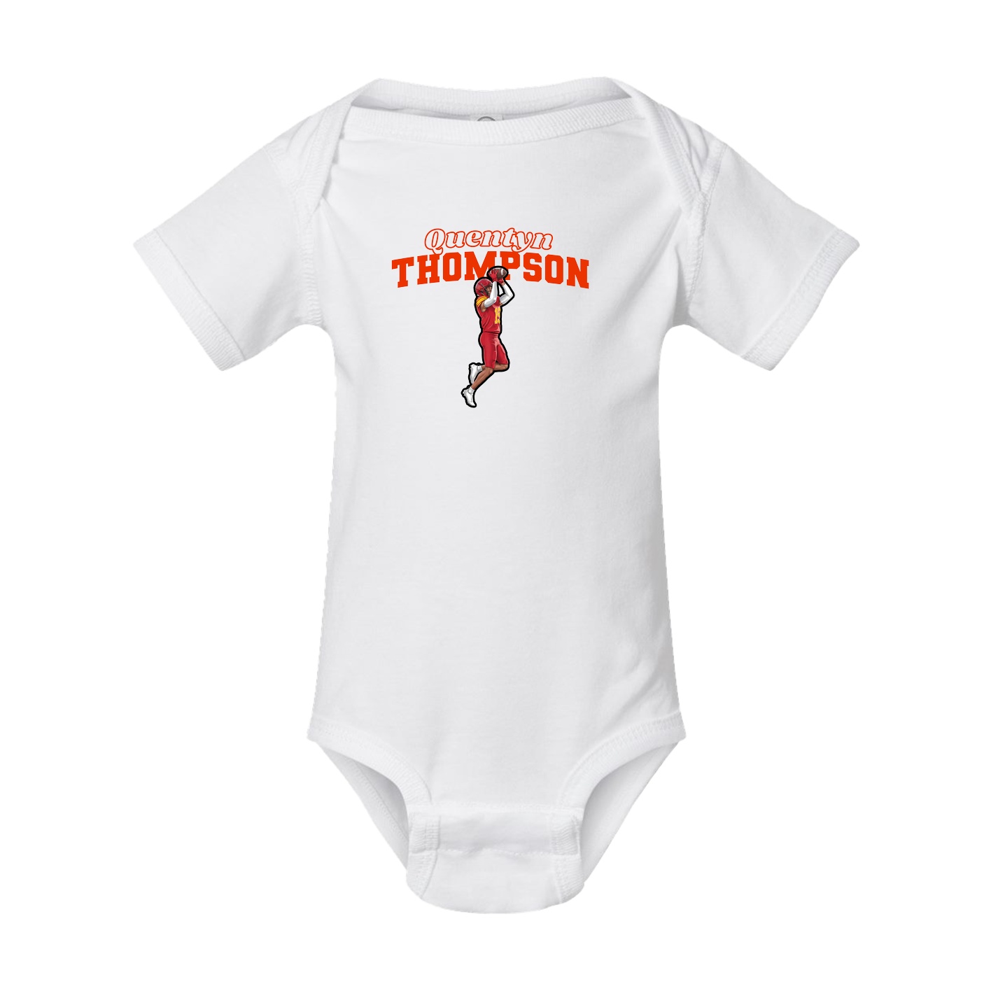 Baby Onesie — Name Arch in White