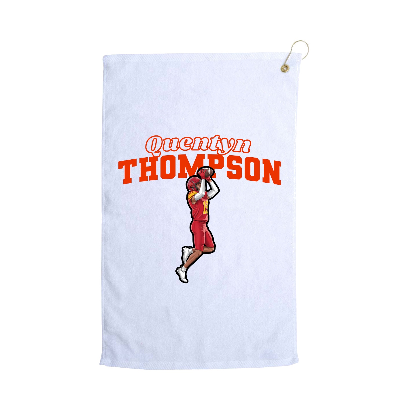 Golf Towel — Name Arch in White