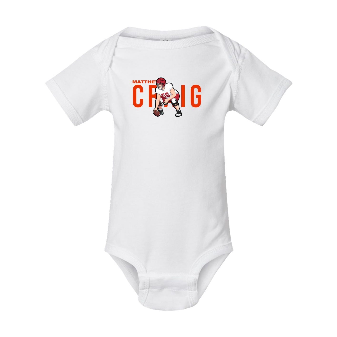 Baby Onesie — Player Name in White