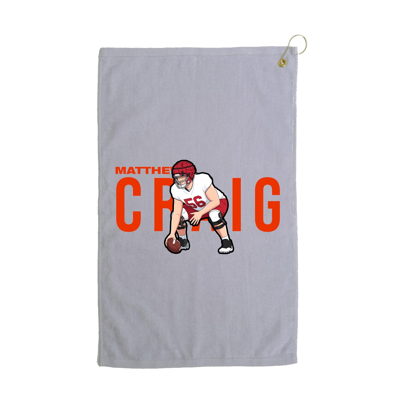 Golf Towel — Player Name in Grey