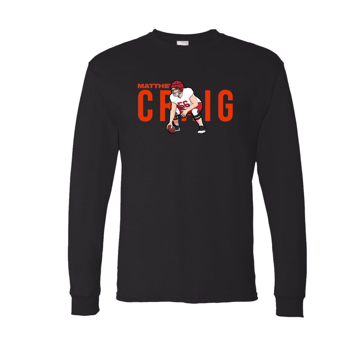 Long Sleeve Tee — Player Name in Black