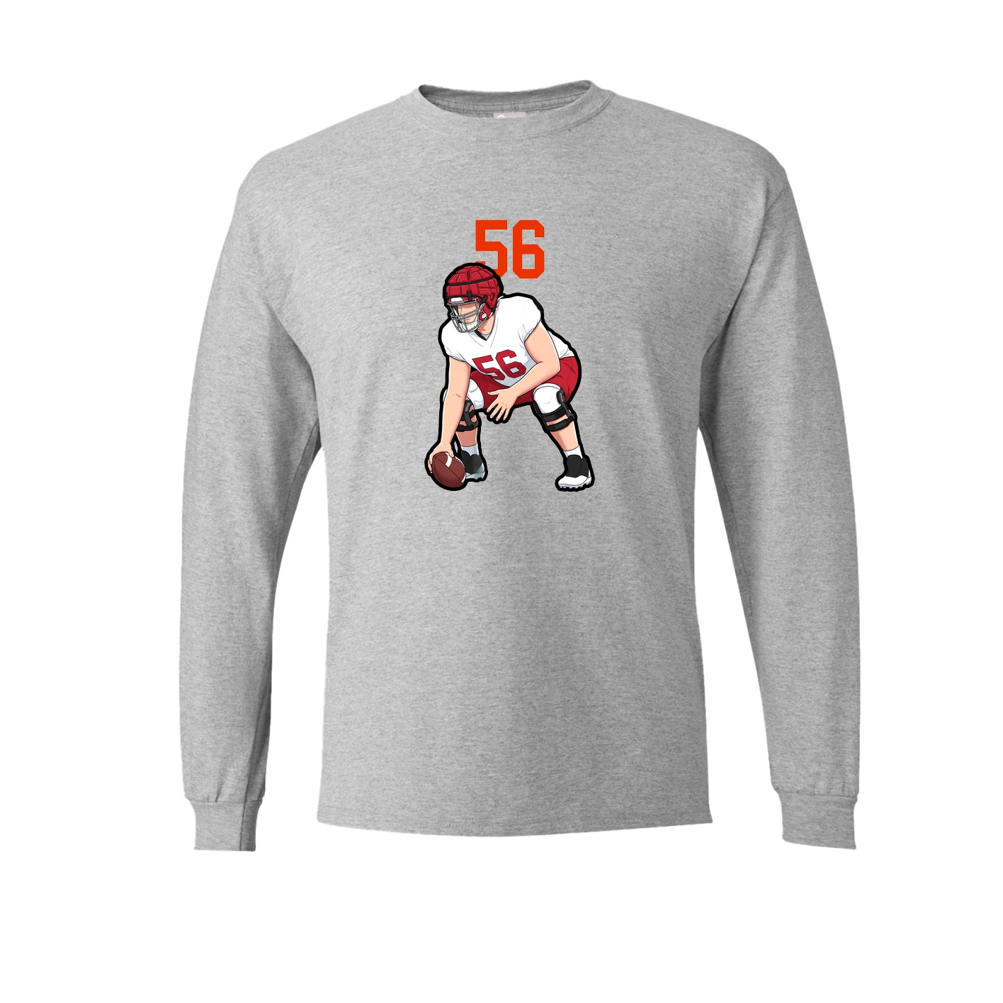 Long Sleeve Tee — Number Top in Grey