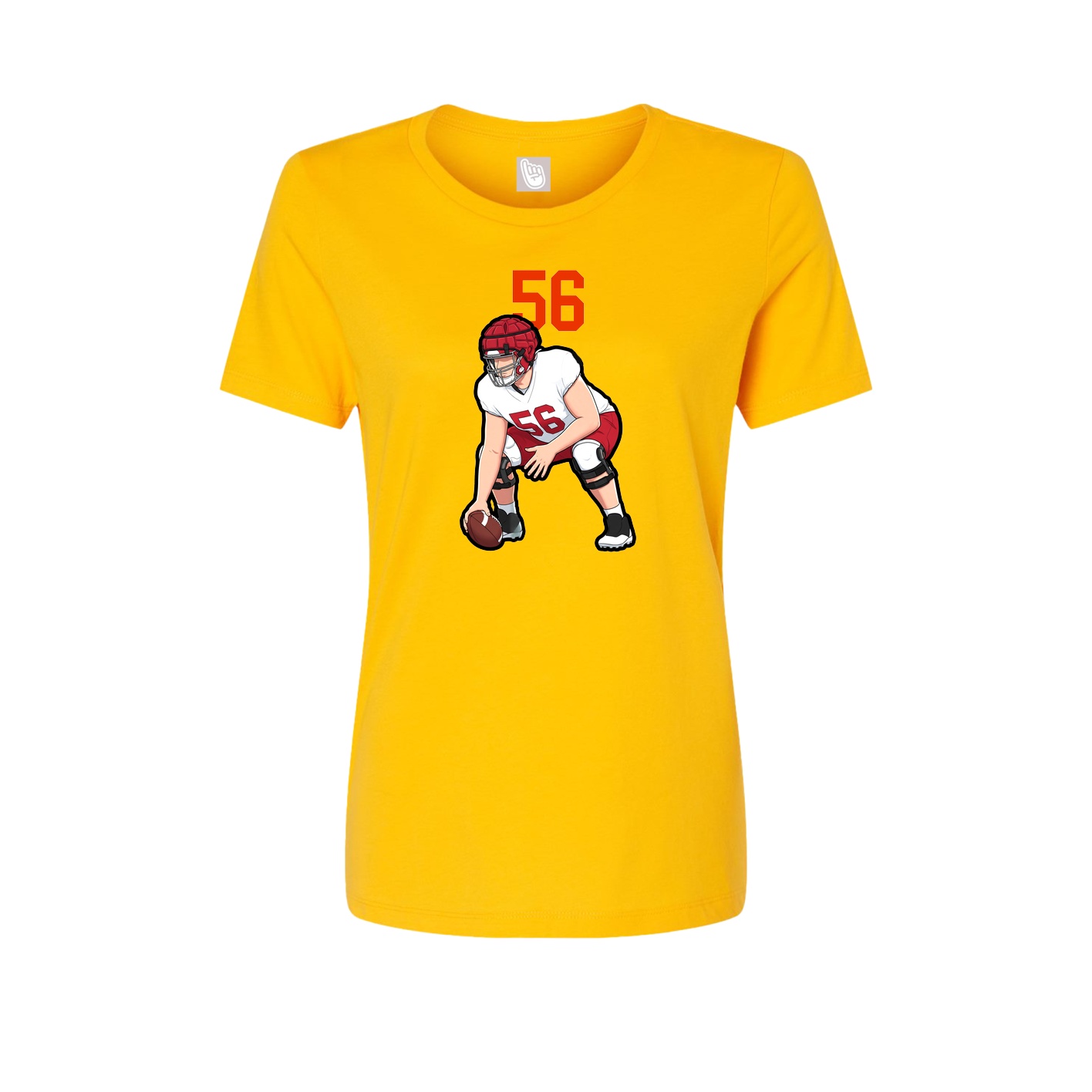 Fitted Women's Tee — Number Top in Gold
