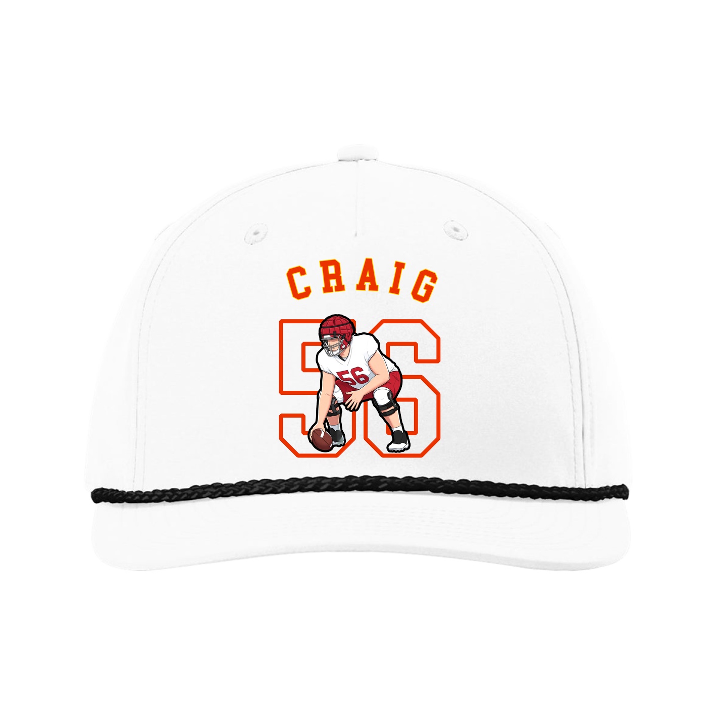 Five-Panel Classic Rope Cap — Shirsey Arch in White