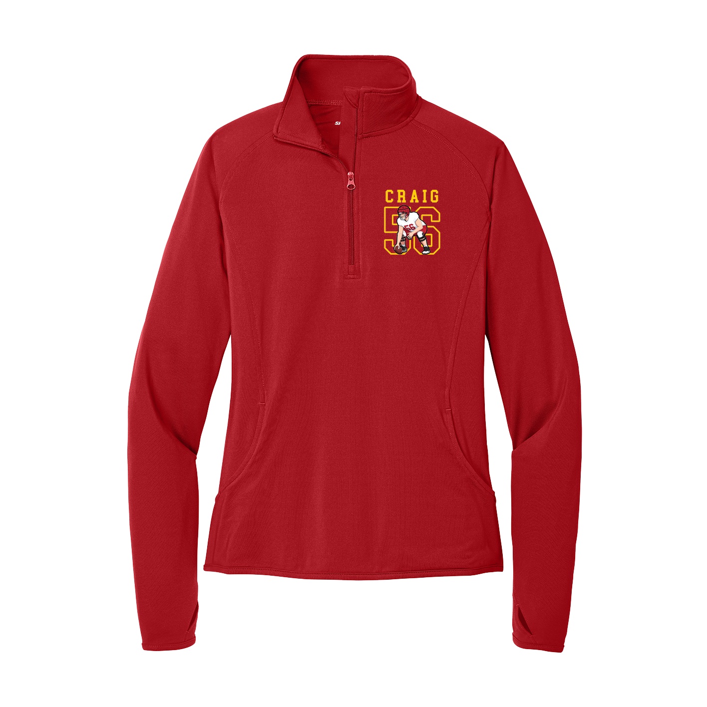 Women's Q-Zip Pullover — Shirsey in Red