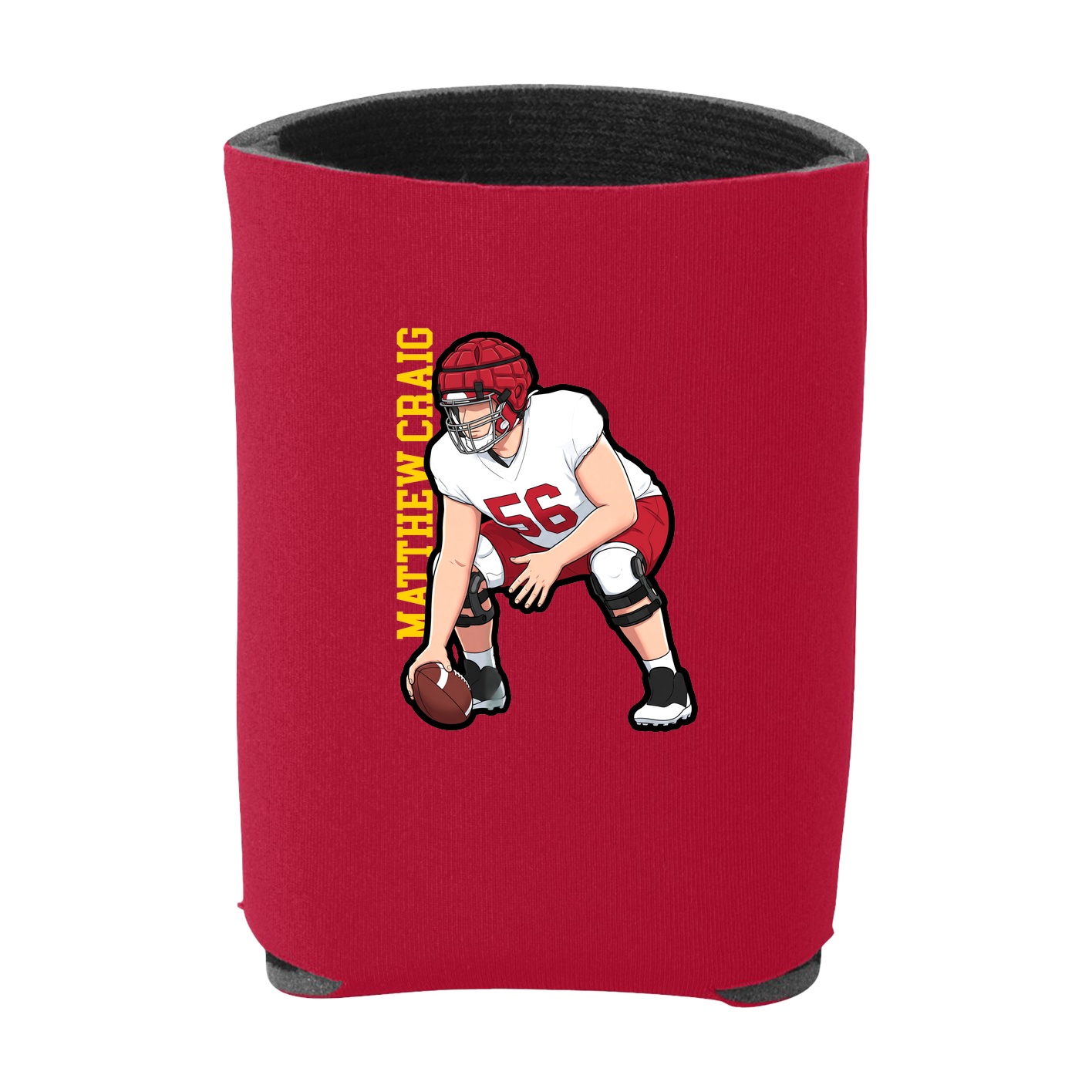 Can Holder — Name Vertical in Red