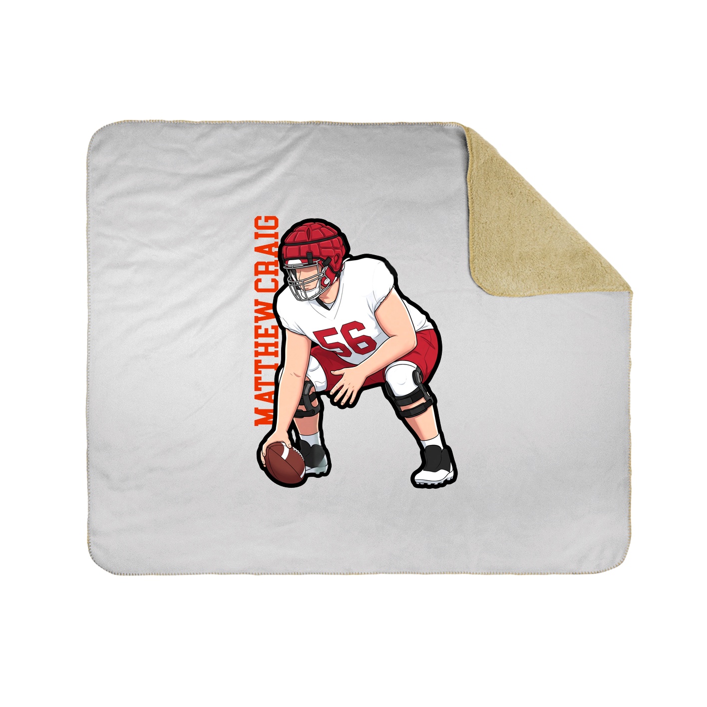 Throw Blanket — Name Vertical in White