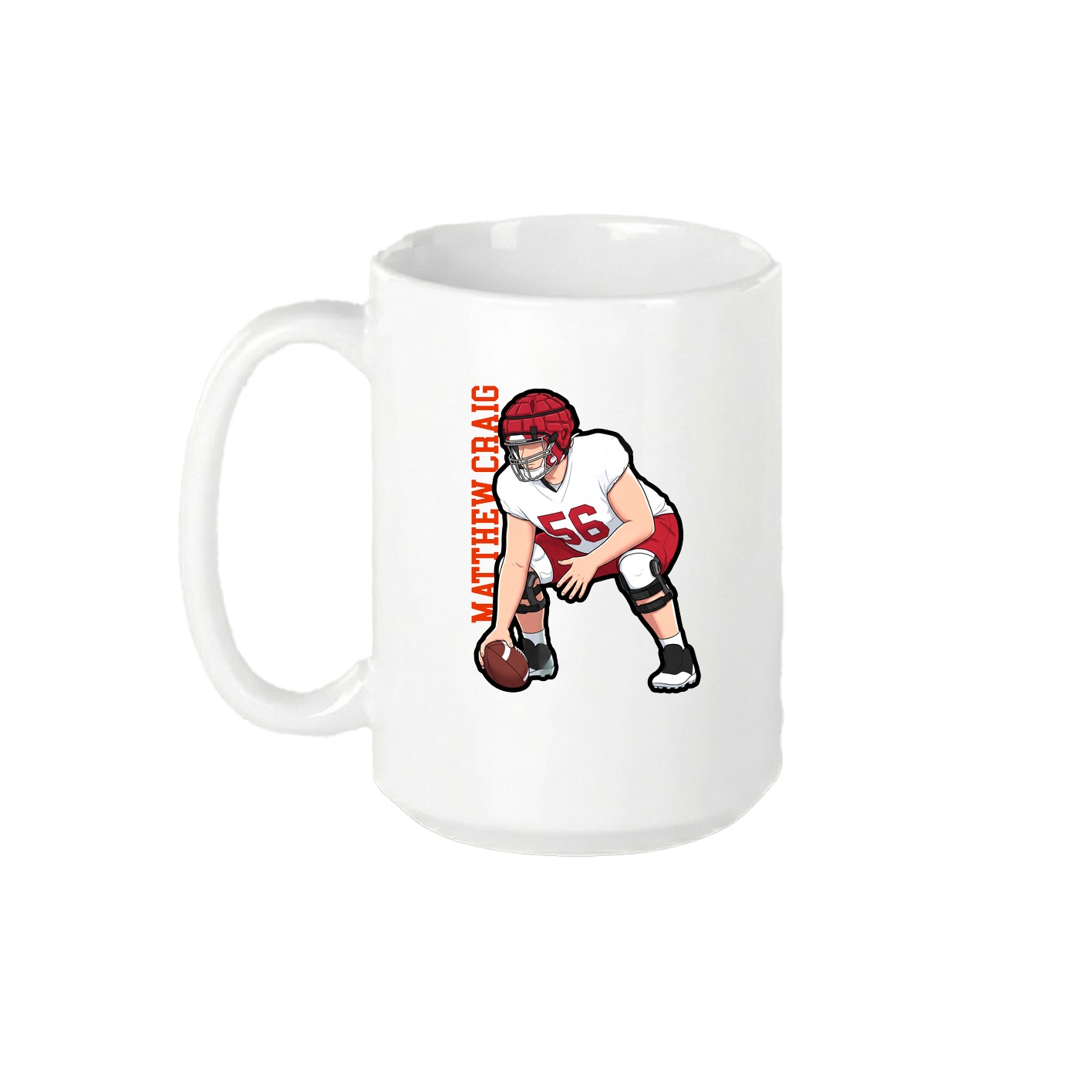 15oz Coffee Mug — Name Vertical in White