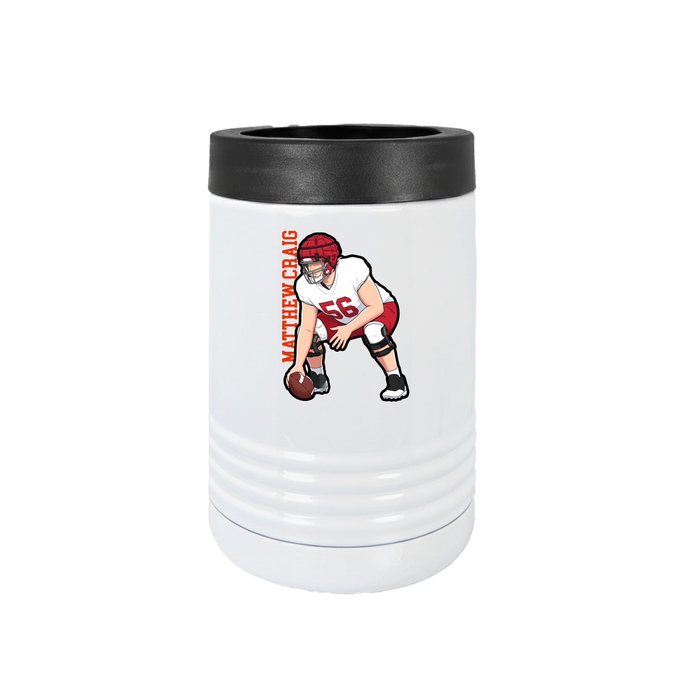 Beverage Holder — Name Vertical in White