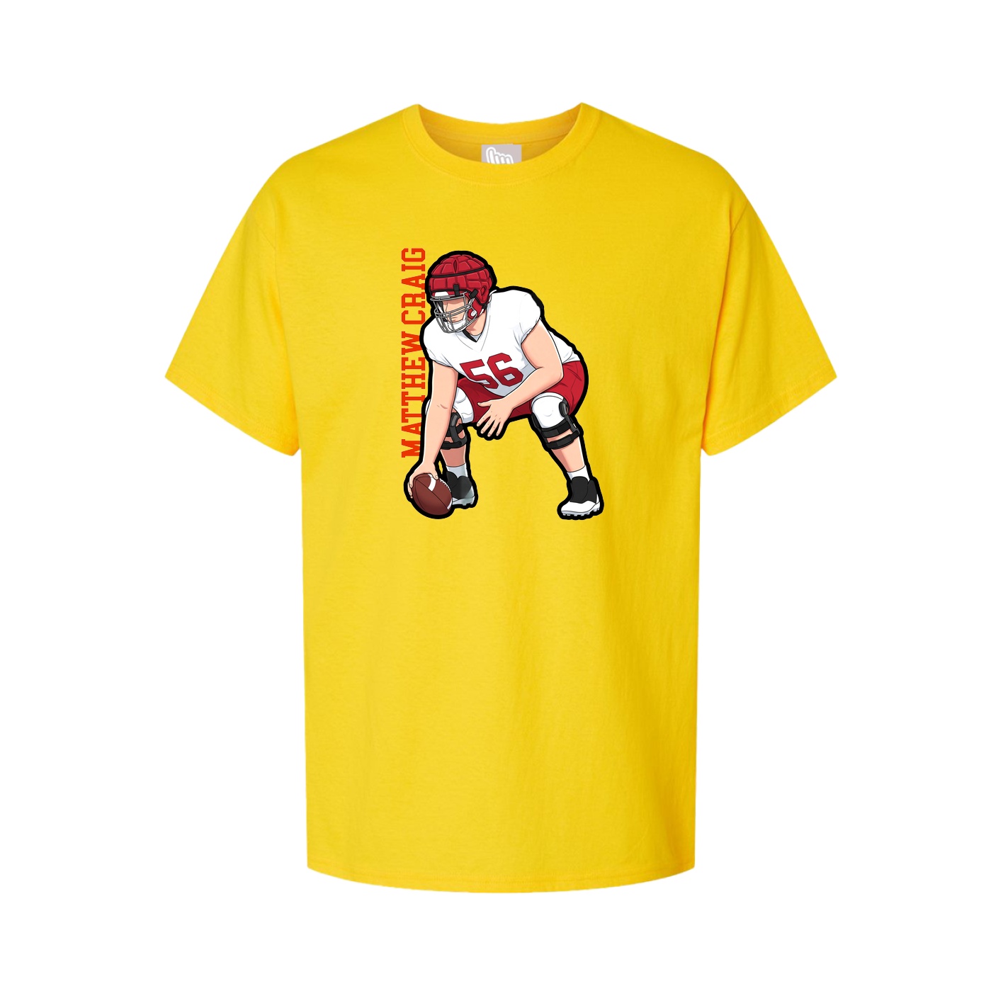 Youth Tee — Name Vertical in Gold