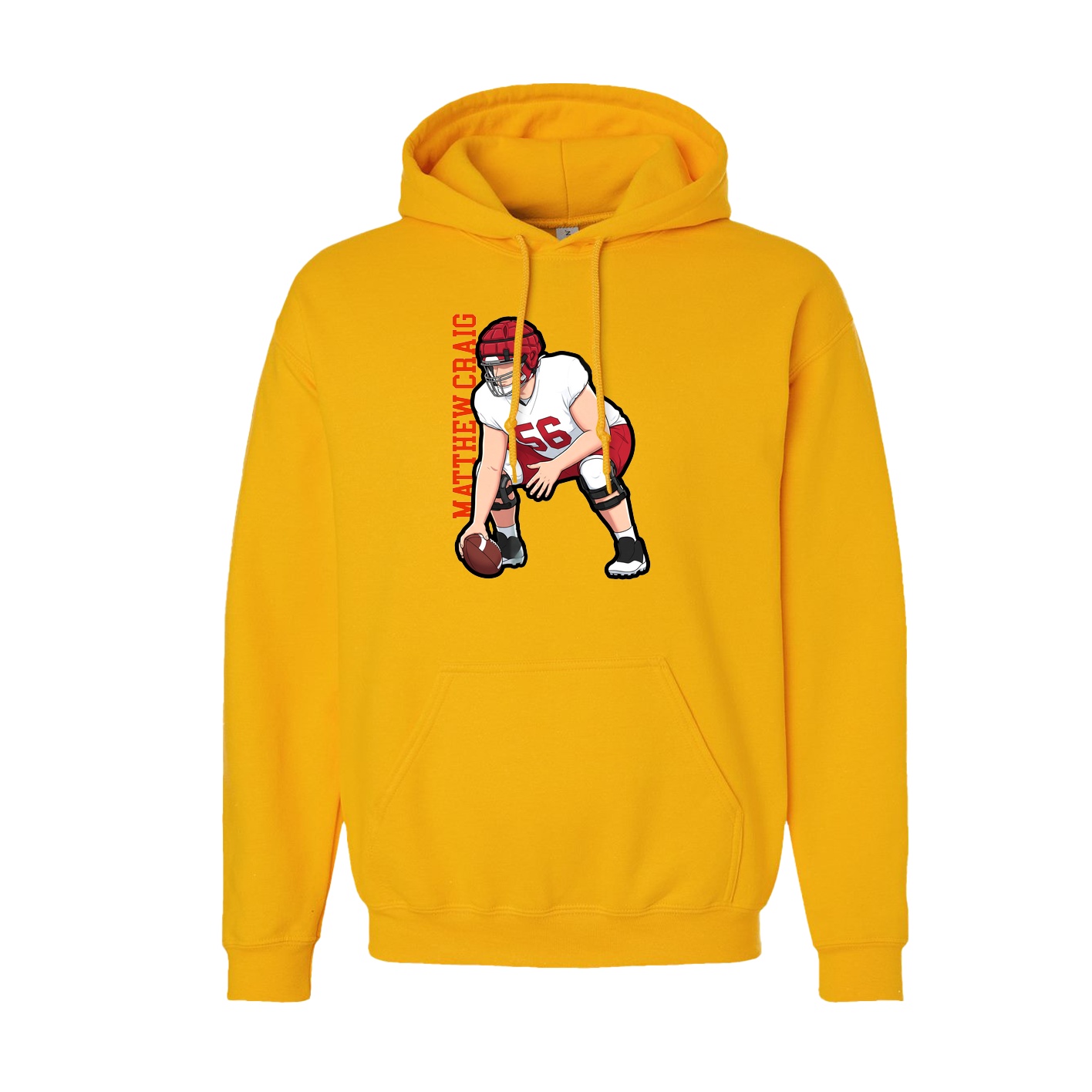 Youth Hoodie — Name Vertical in Gold