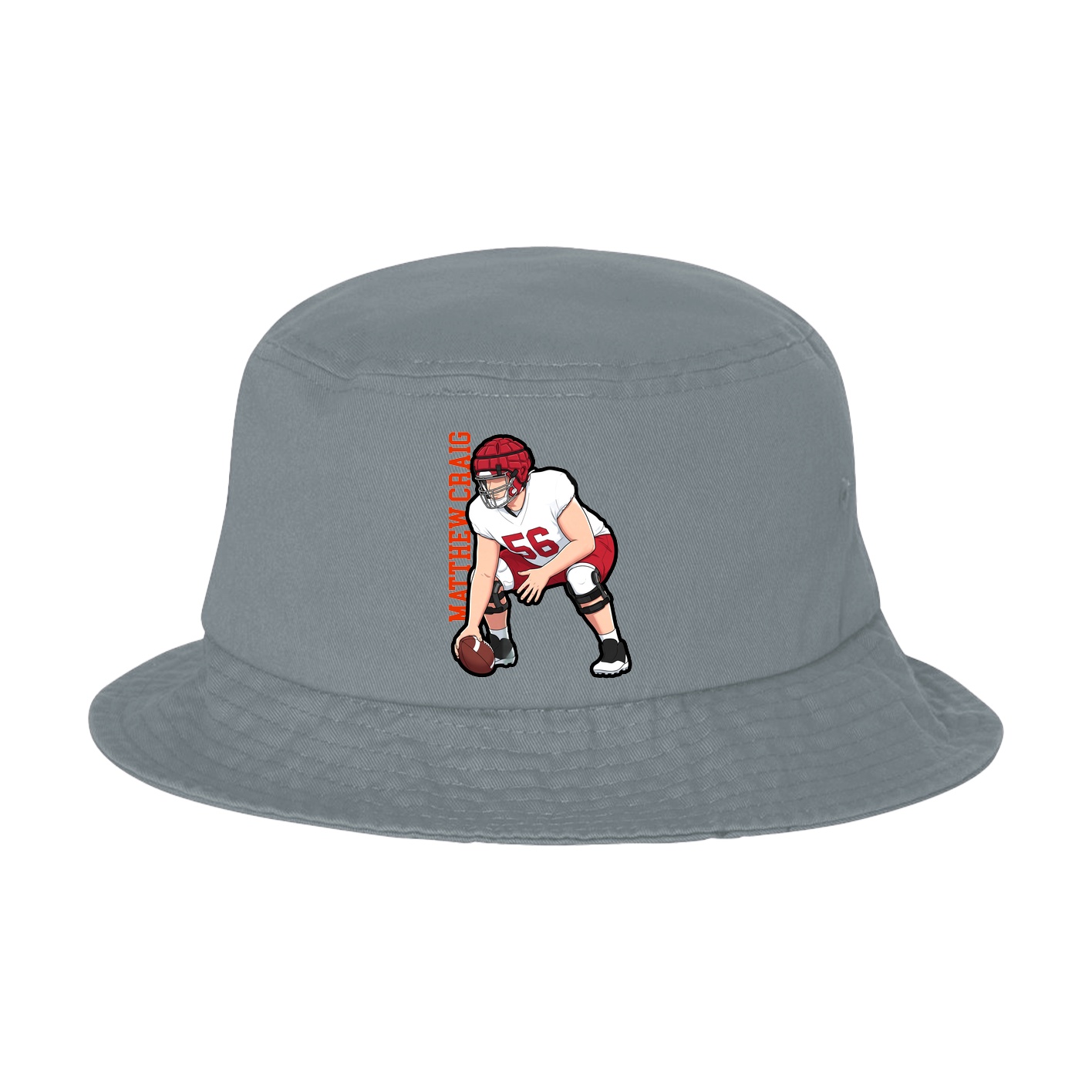 Bucket Cap — Name Vertical in Grey