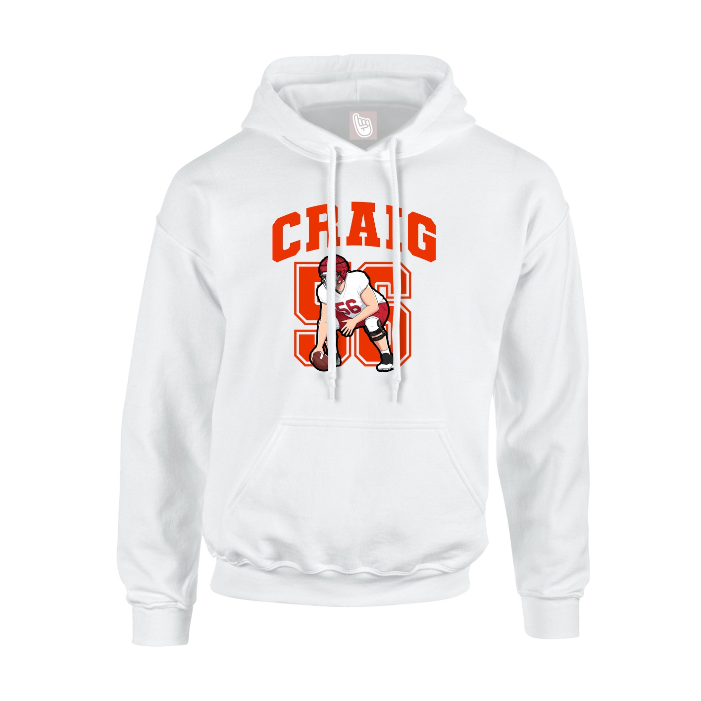 Youth Hoodie — Number in White