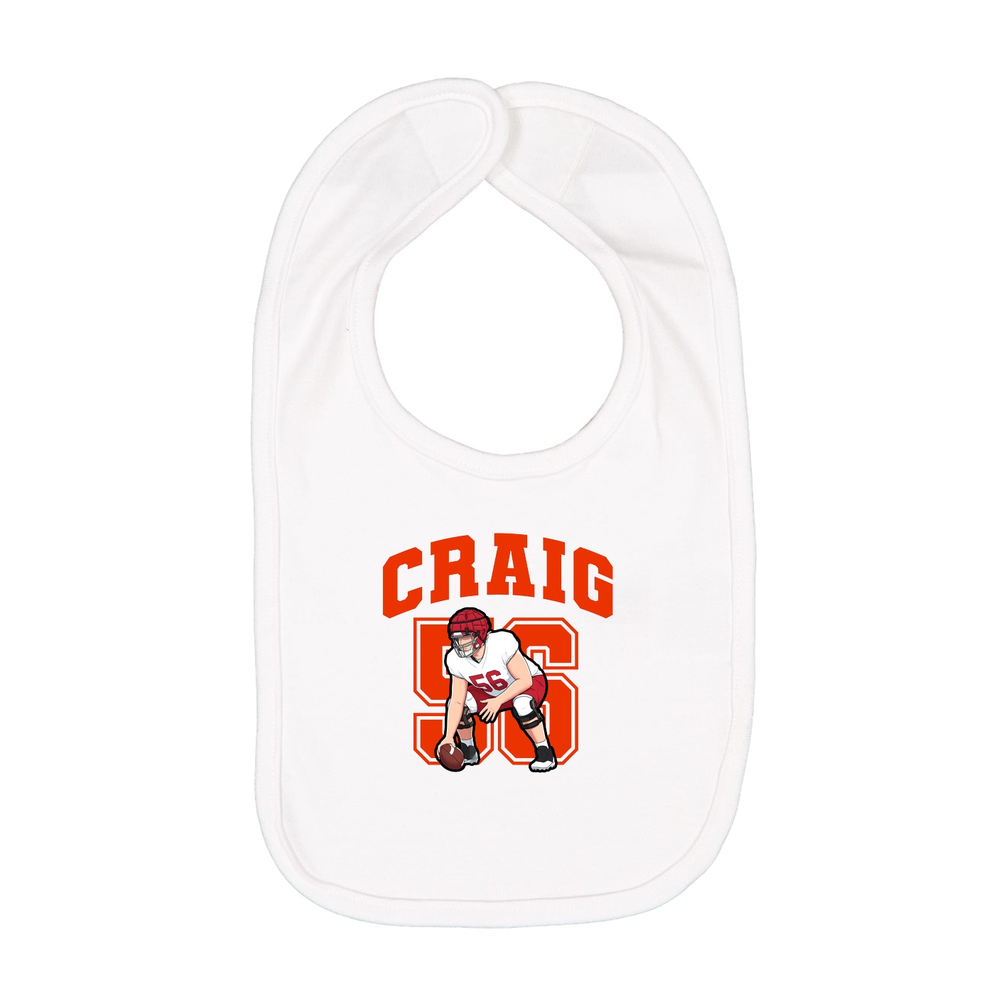Infant Bib — Number in White