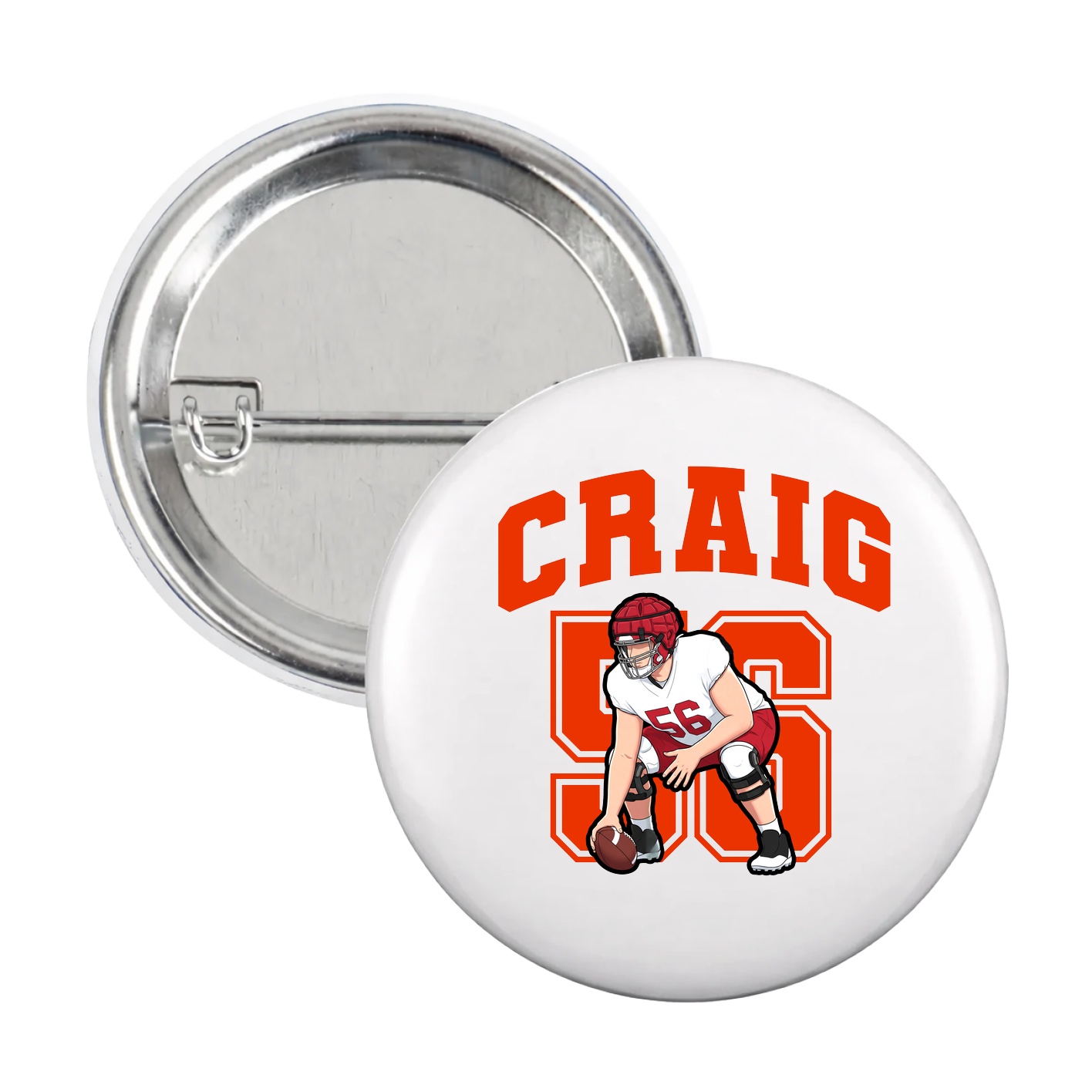 Game Day Button — Number in White
