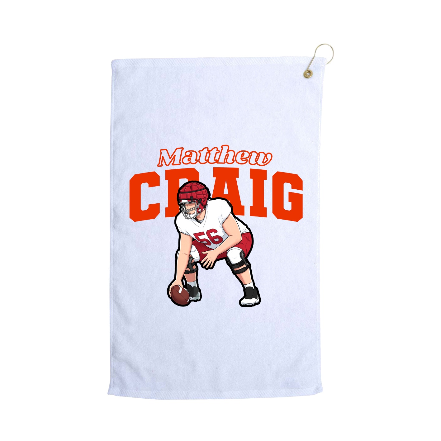 Golf Towel — Name Arch in White