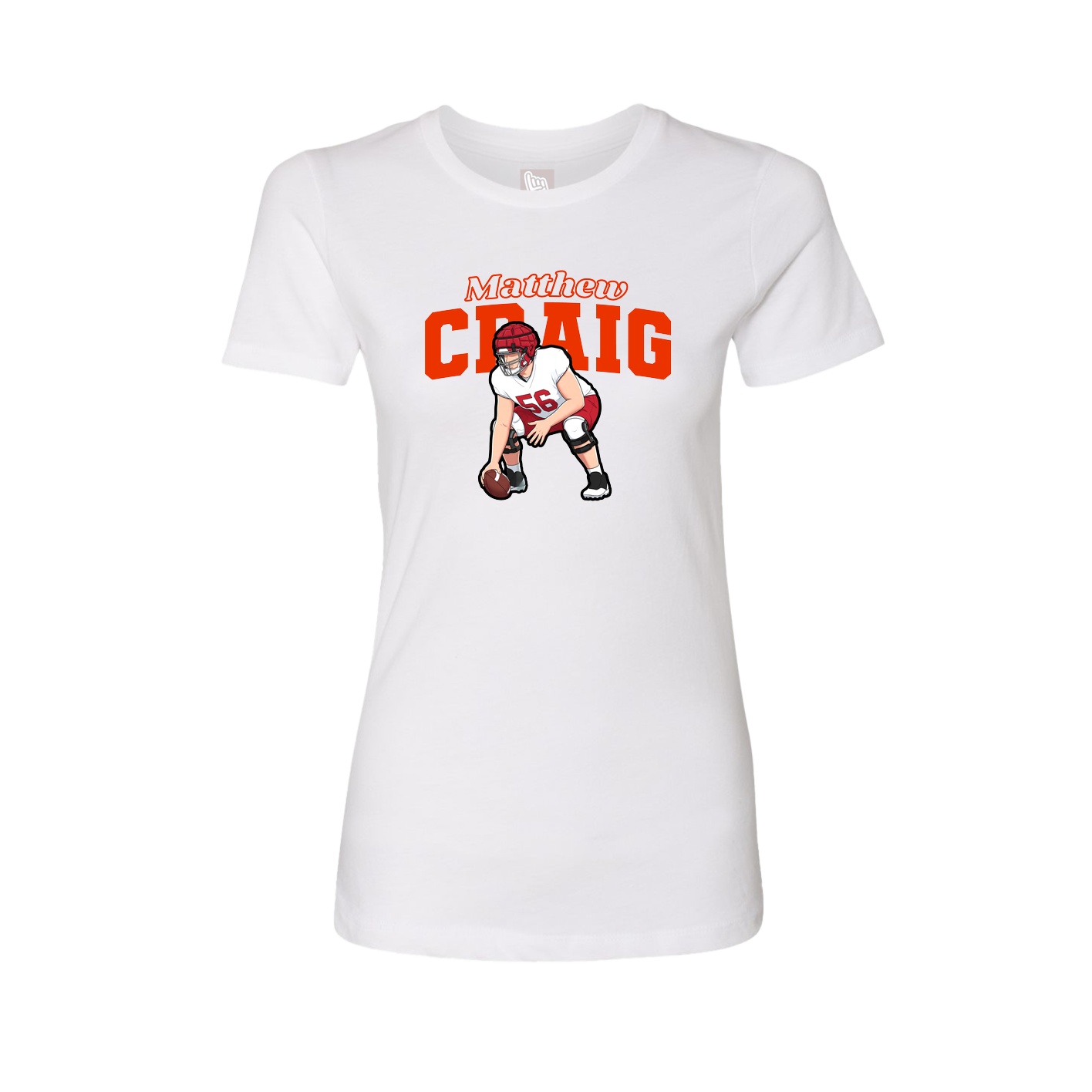 Fitted Women's Tee — Name Arch in White