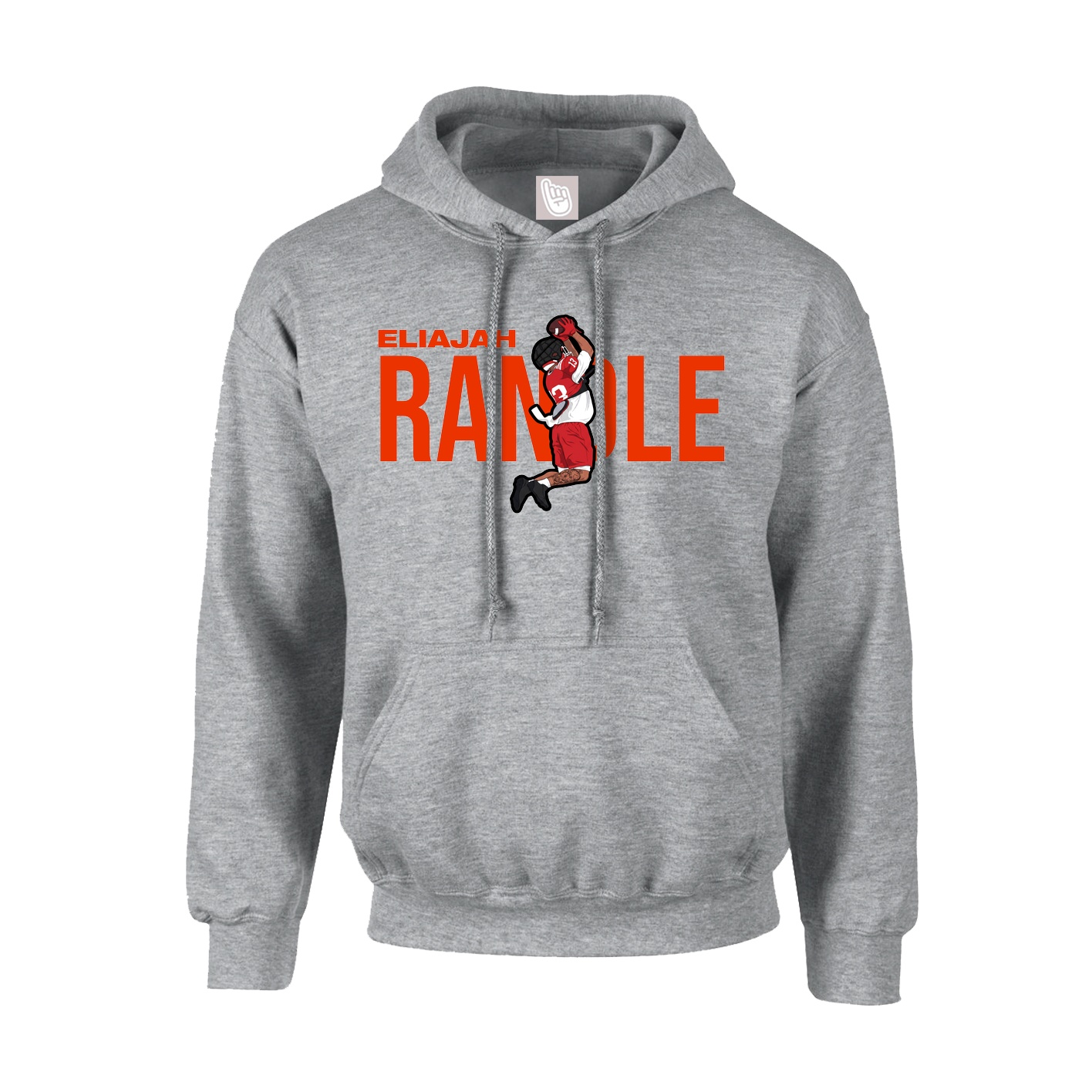 Hoodie — Player Name in Grey