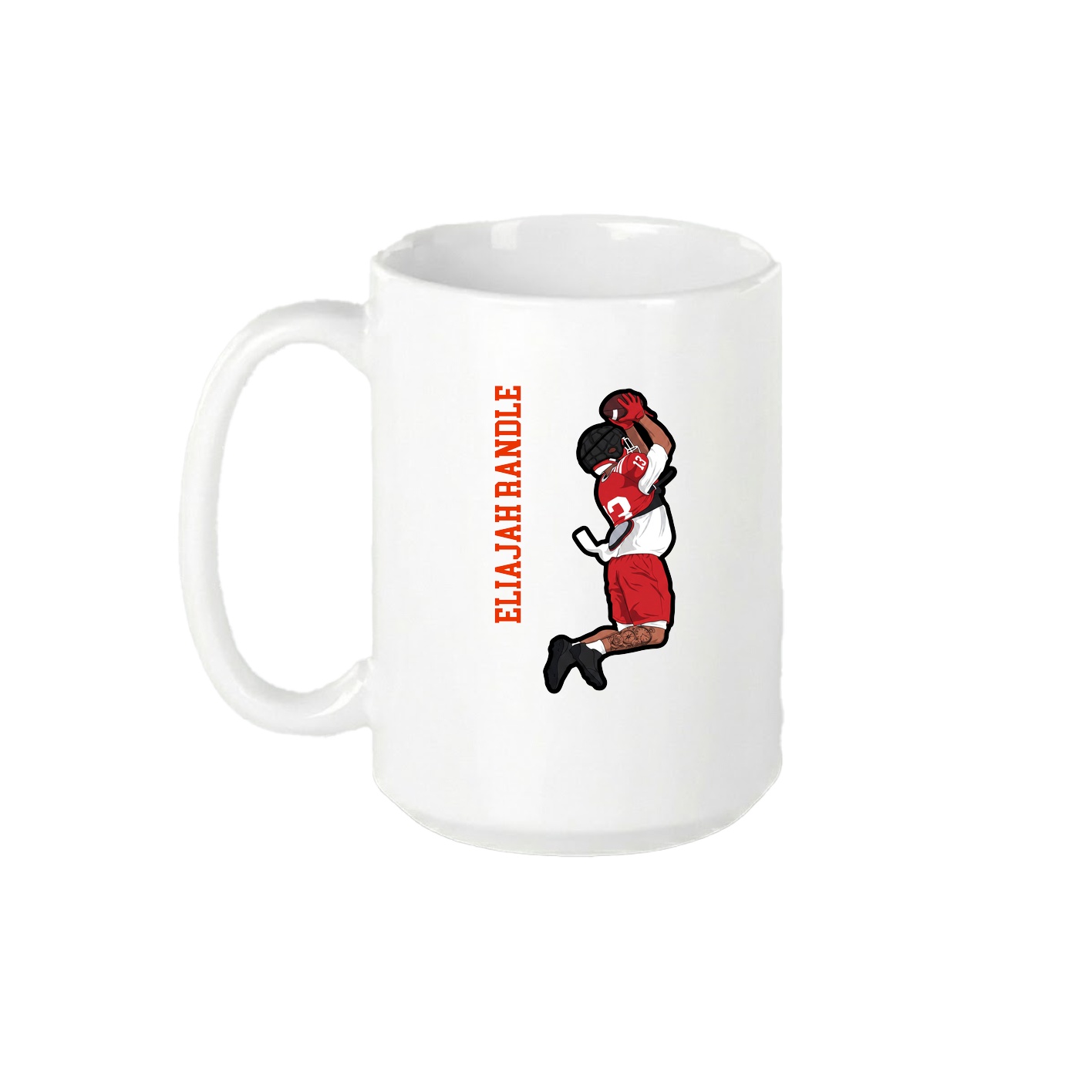 15oz Coffee Mug — Name Vertical in White