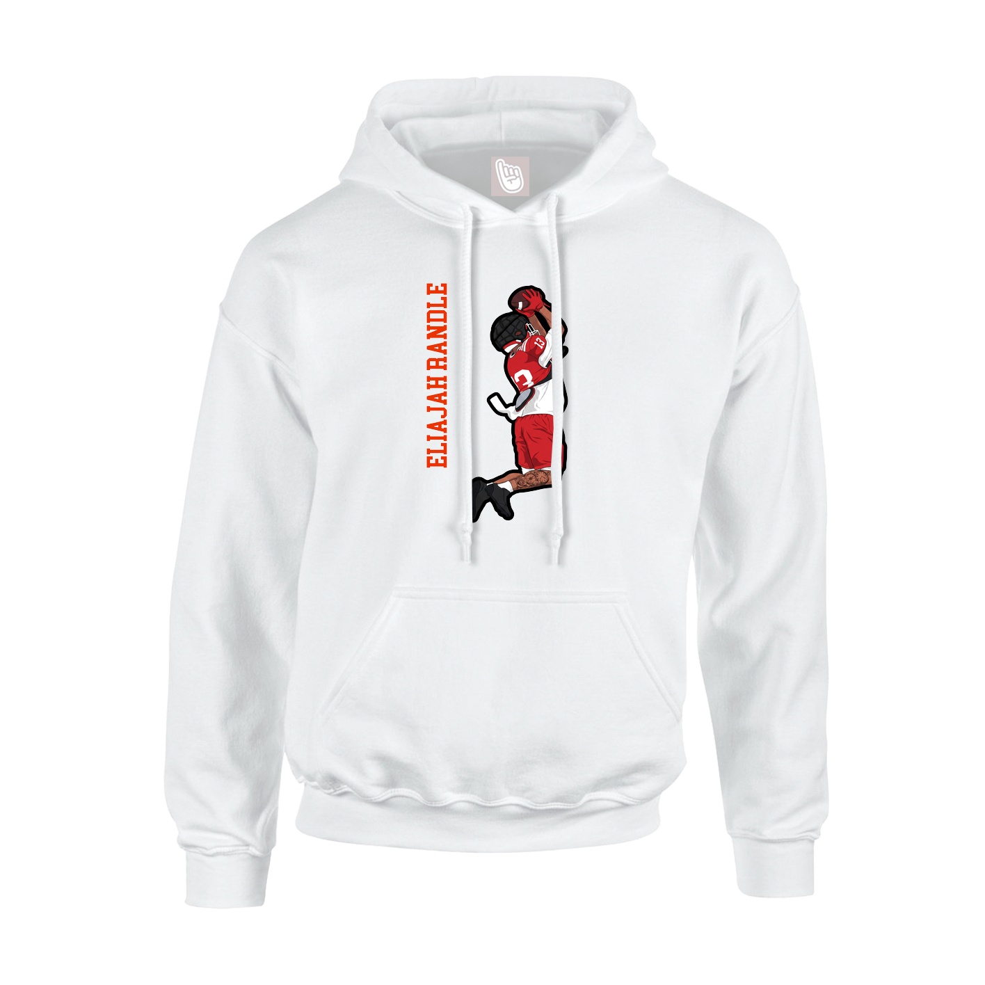 Hoodie — Name Vertical in White