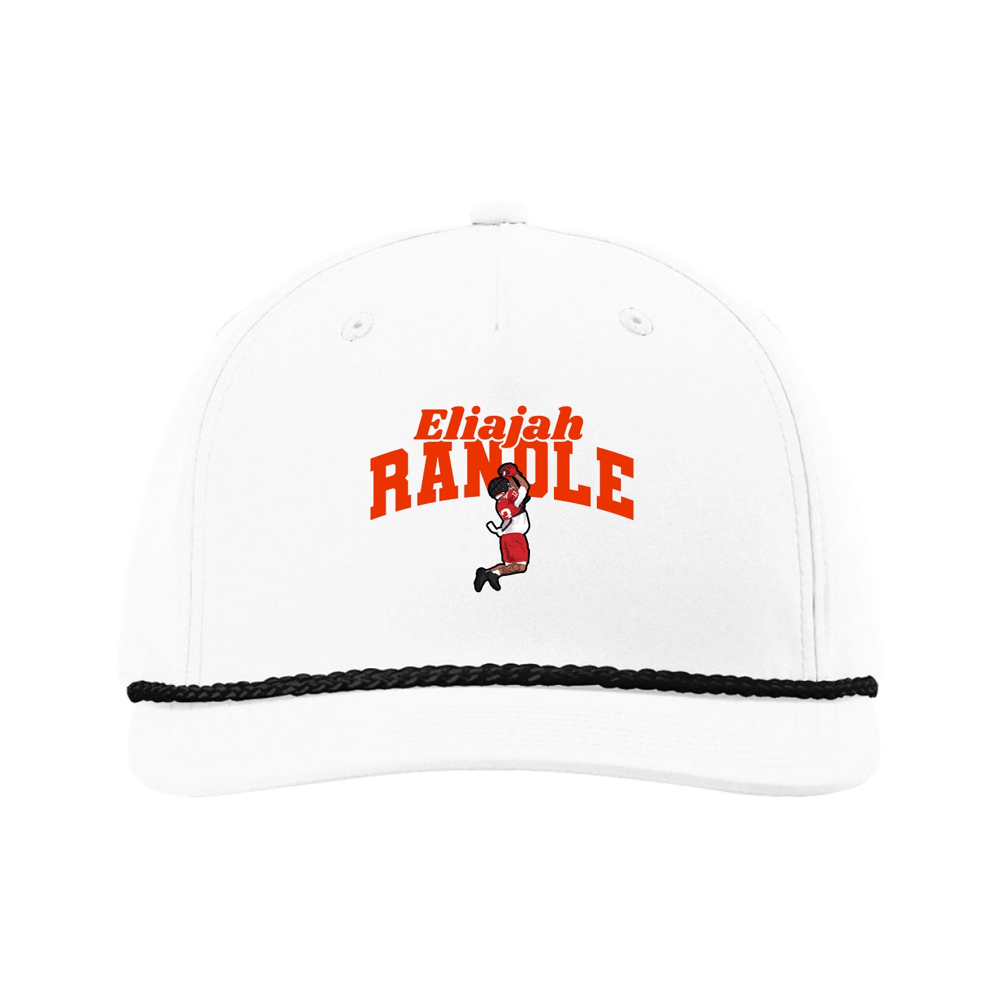 Five-Panel Classic Rope Cap — Signature Arch in White