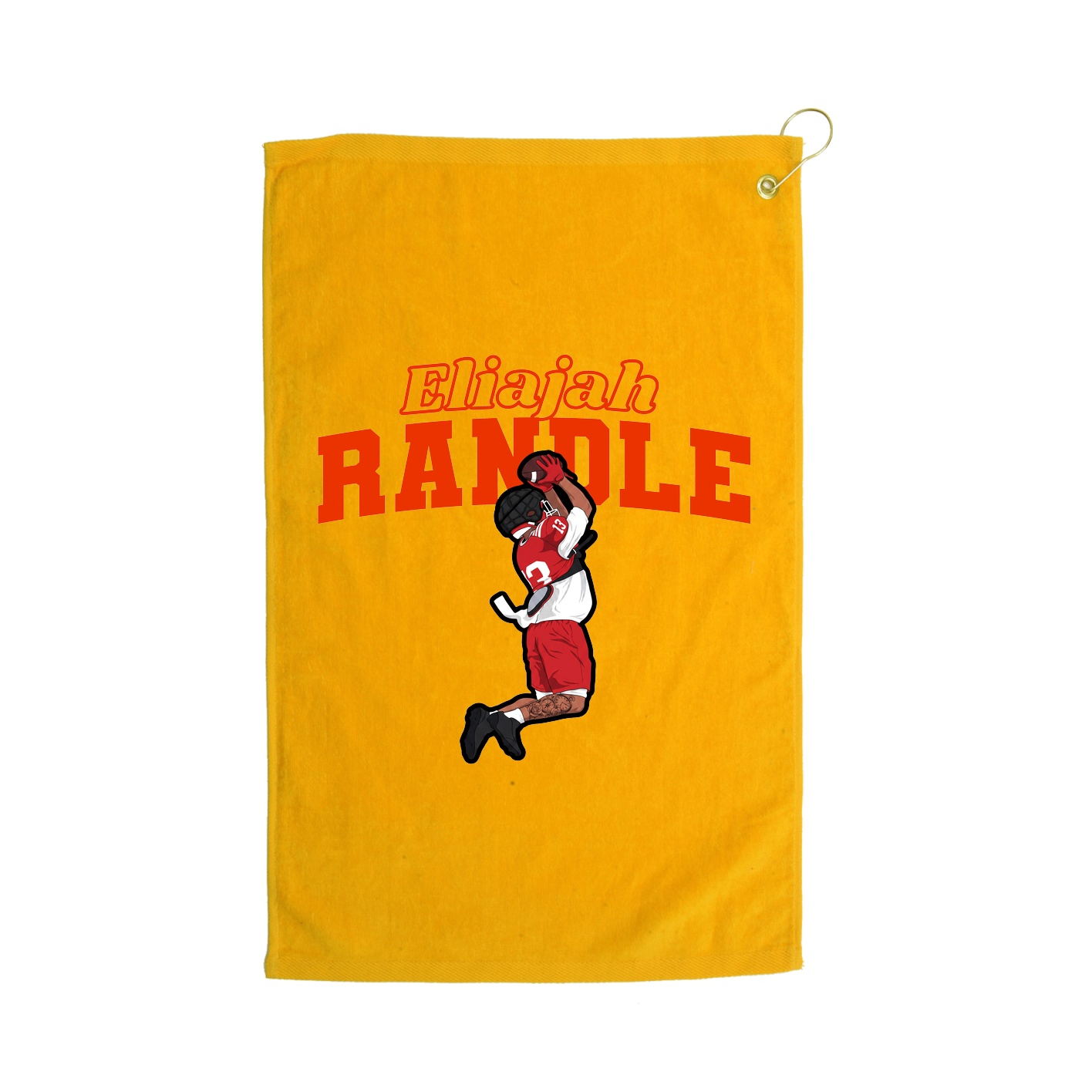 Golf Towel — Name Arch in Gold