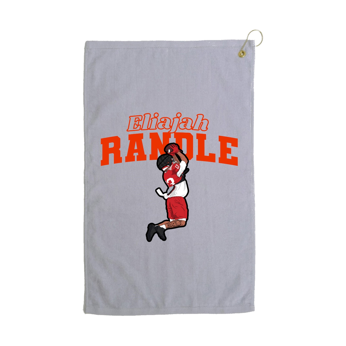 Golf Towel — Name Arch in Grey