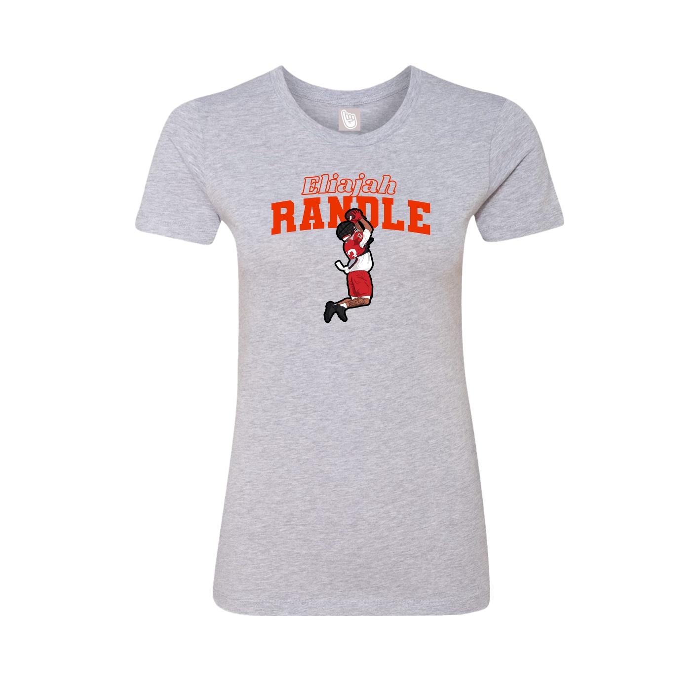 Fitted Women's Tee — Name Arch in Grey