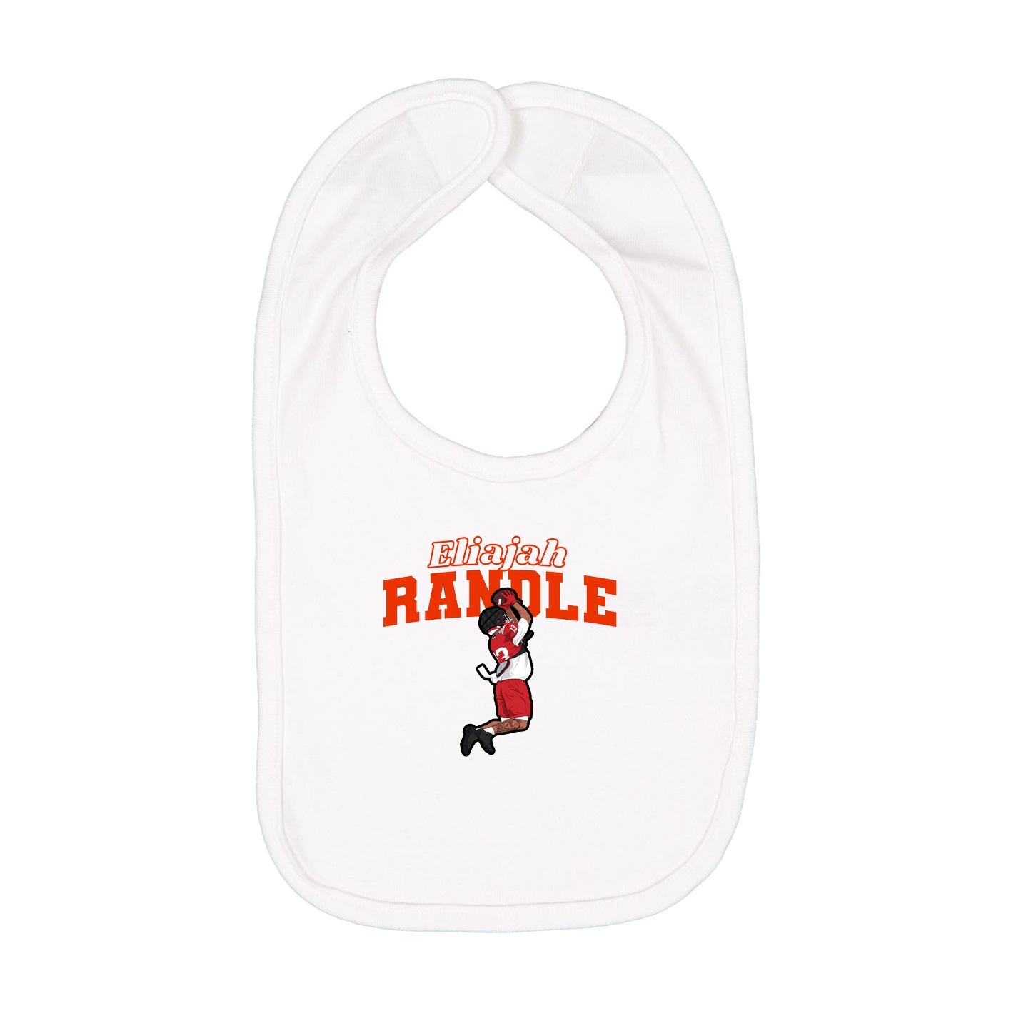 Infant Bib — Name Arch in White