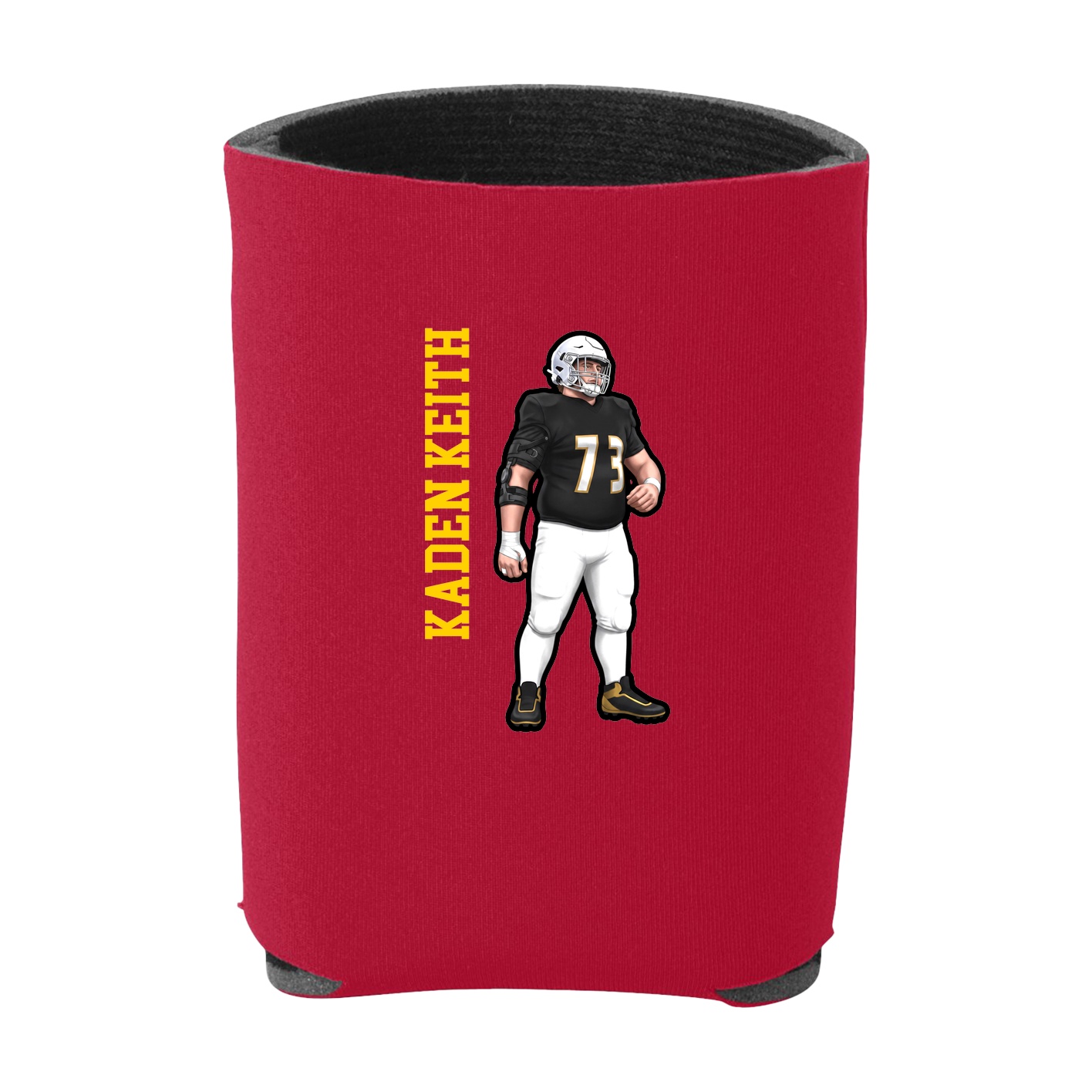 Can Holder — Name Vertical in Red