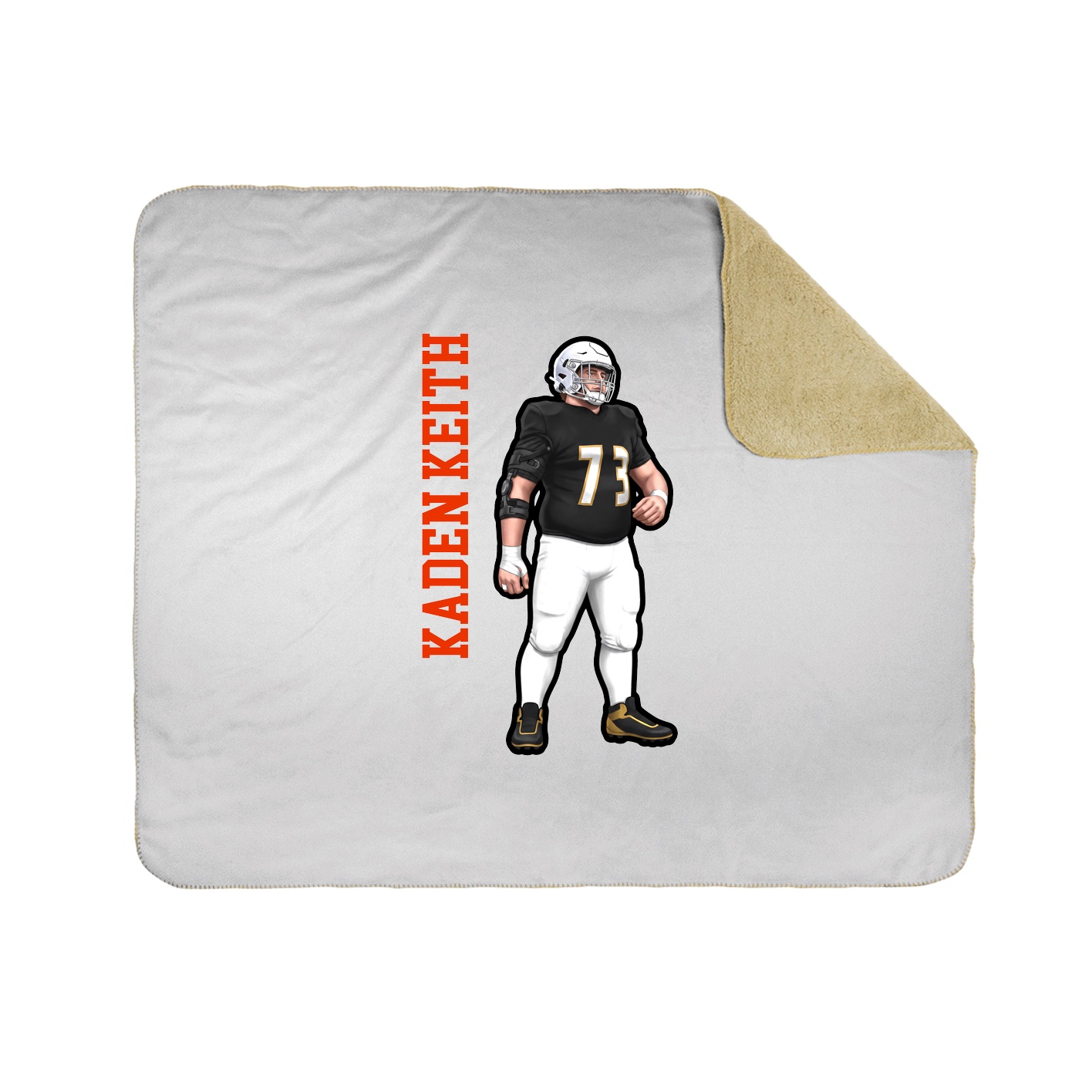 Throw Blanket — Name Vertical in White