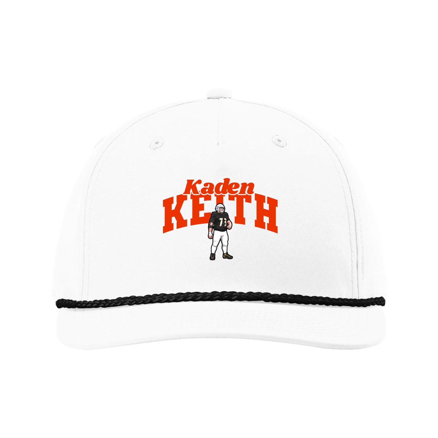 Five-Panel Classic Rope Cap — Signature Arch in White