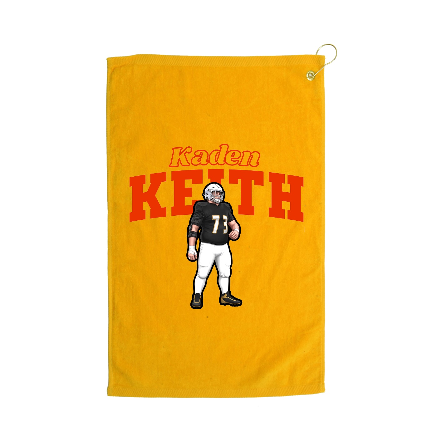 Golf Towel — Name Arch in Gold