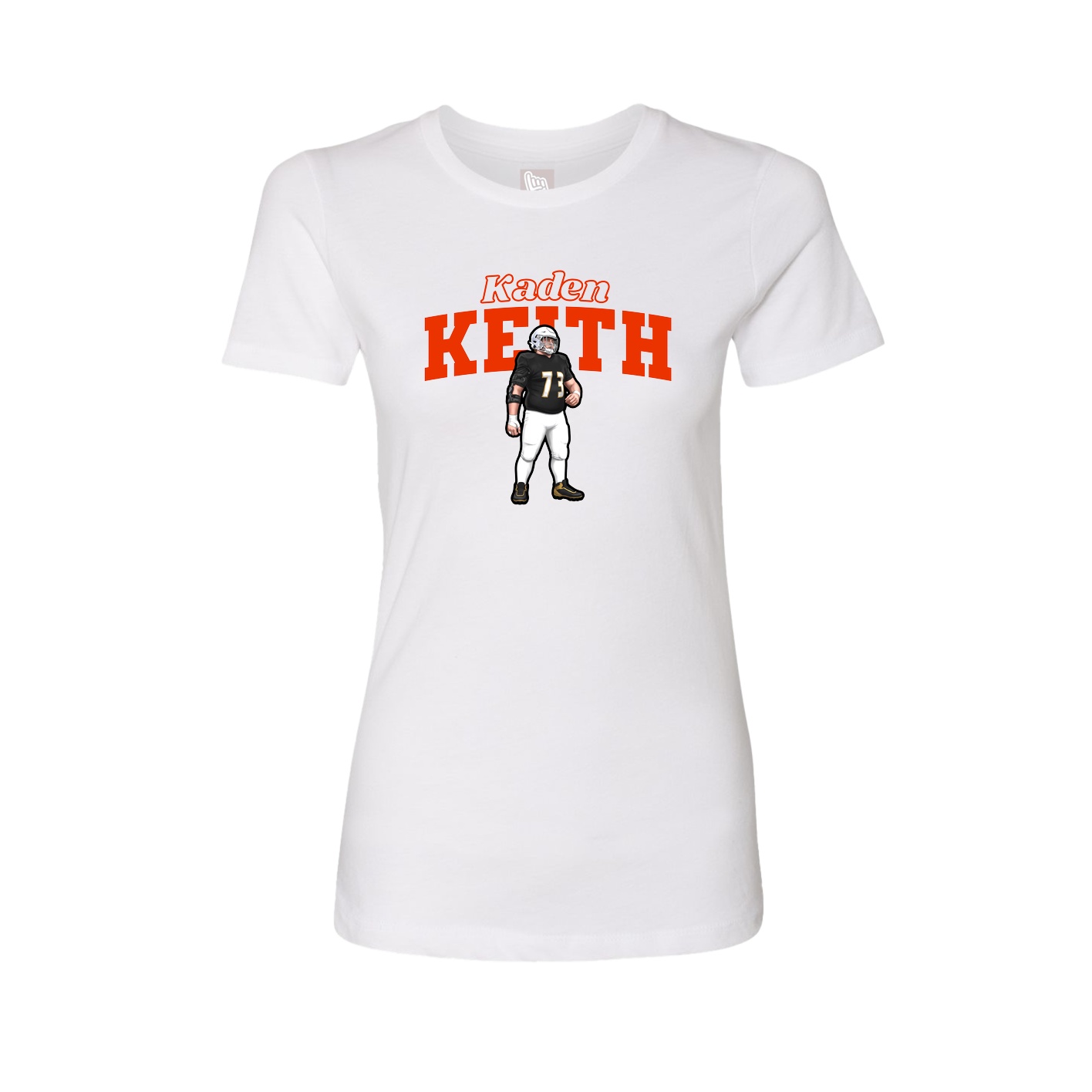Fitted Women's Tee — Name Arch in White