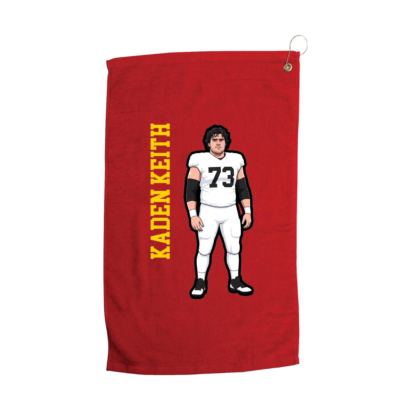 Golf Towel — Name Vertical in Red