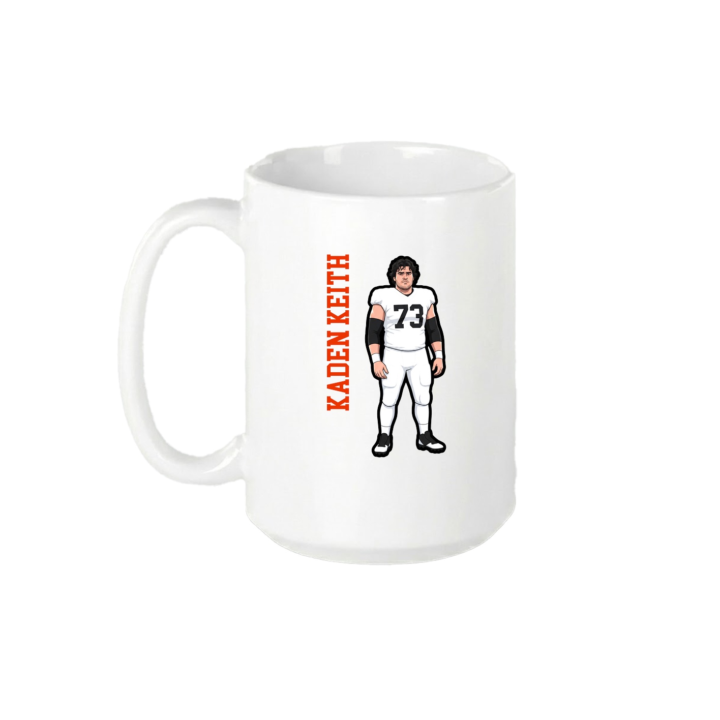 15oz Coffee Mug — Name Vertical in White